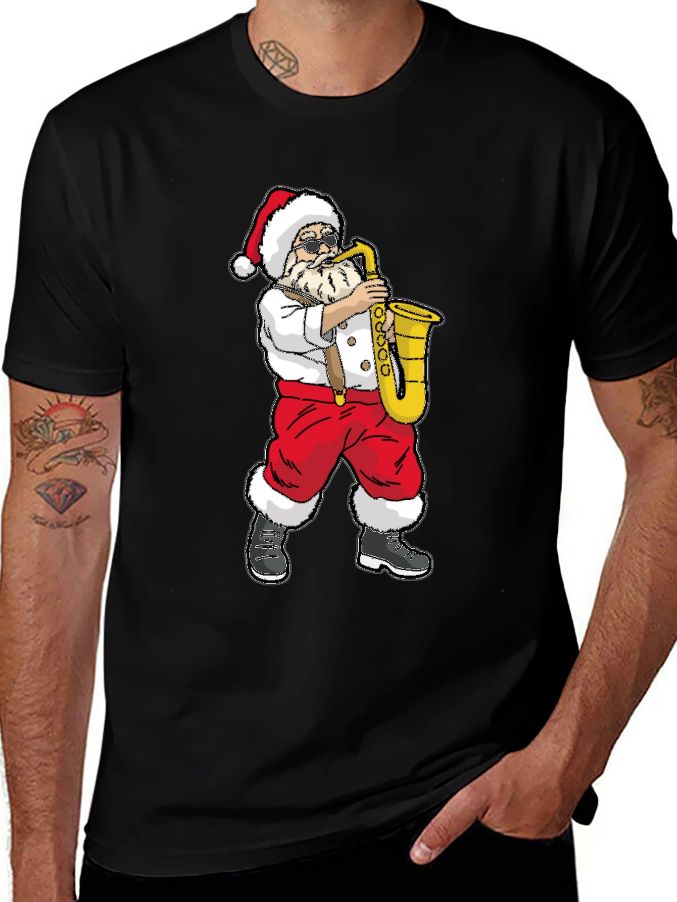 Variant 9 of Santa Saxophone Graphic Tee
