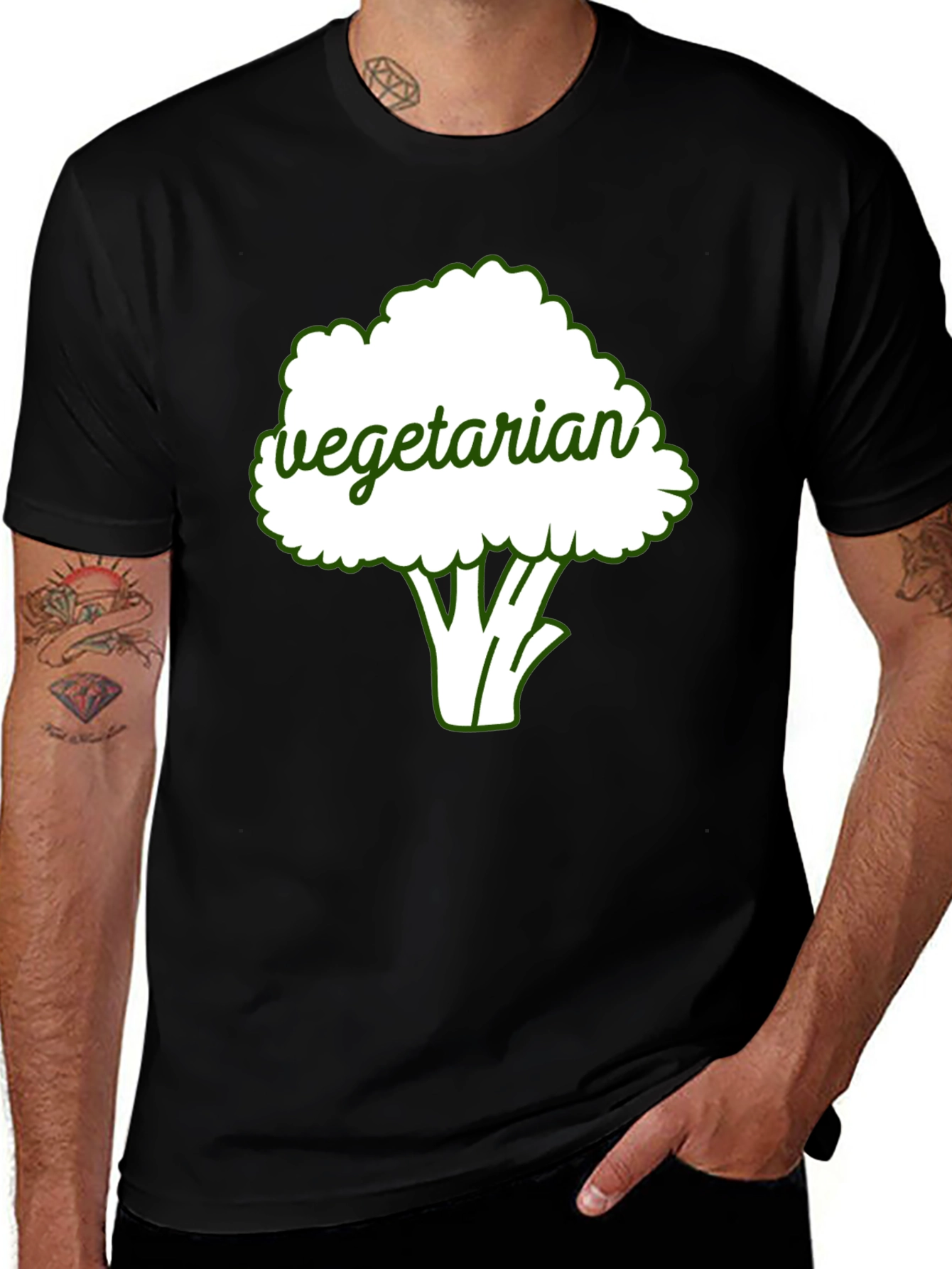 Variant 26 of Vegetarian Broccoli Graphic T-Shirt