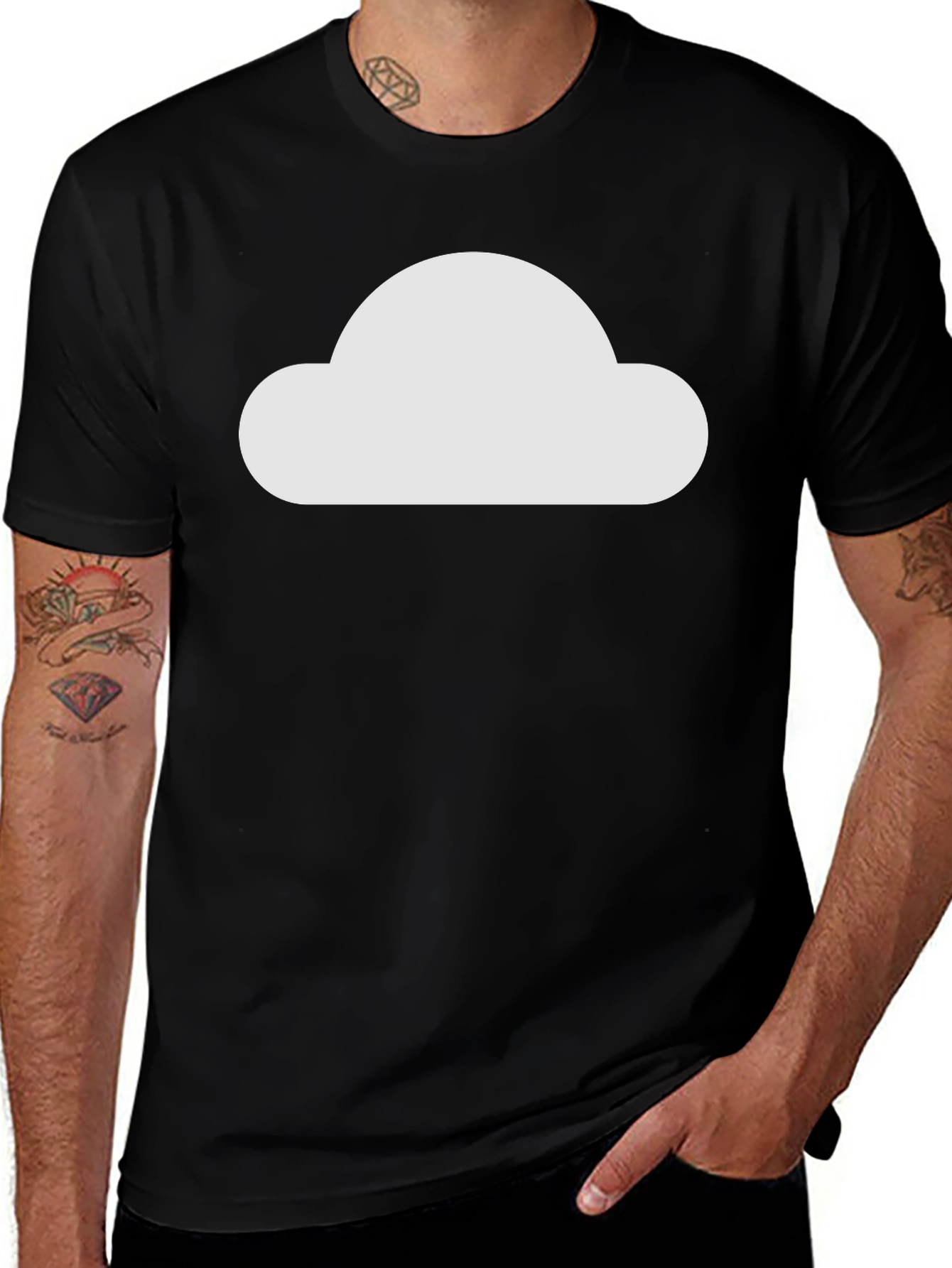 Variant 13 of Cloud Graphic Black T-Shirt - Modern Style