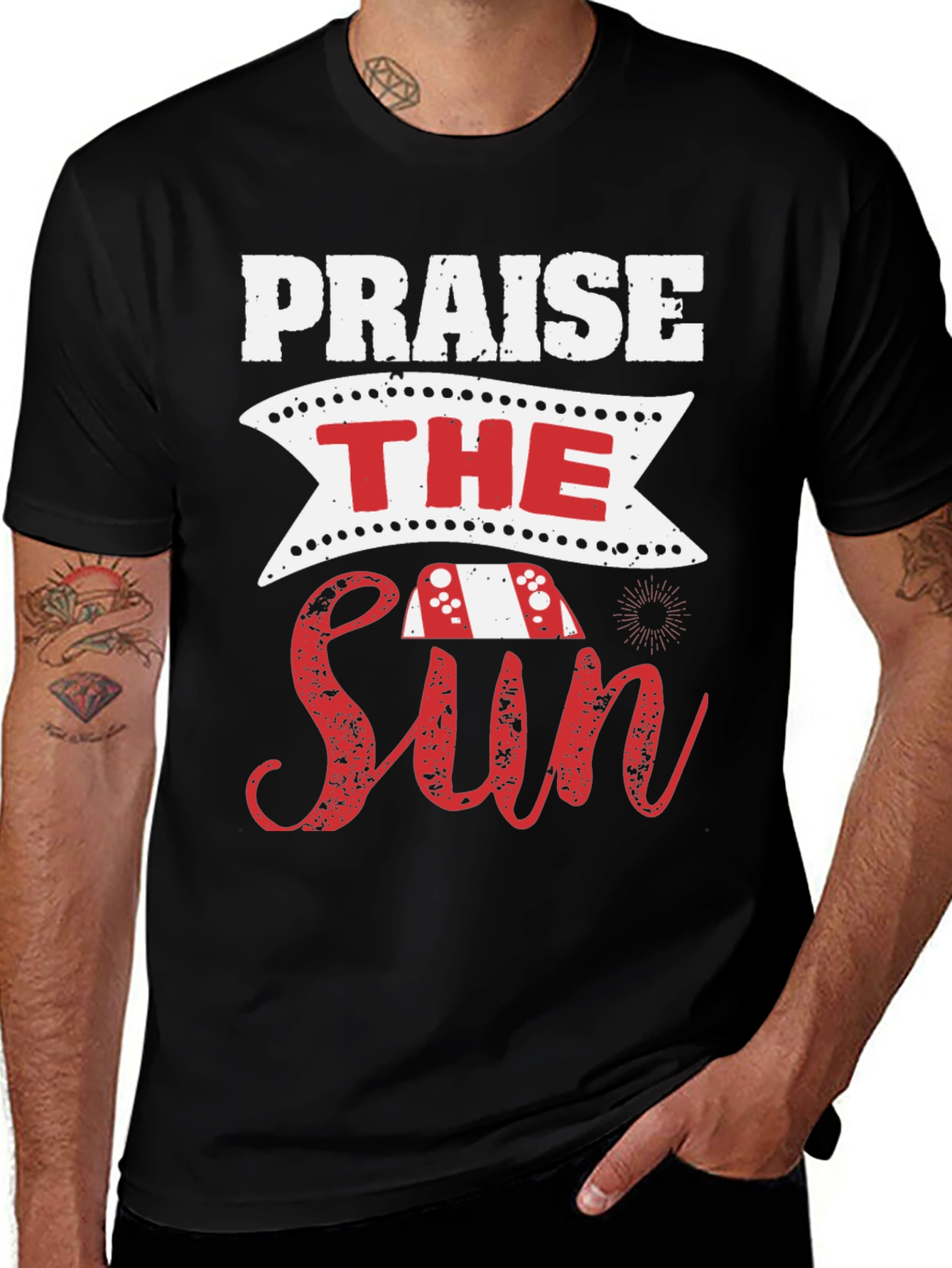 Variant 15 of Praise The Sun Graphic Tee - Black