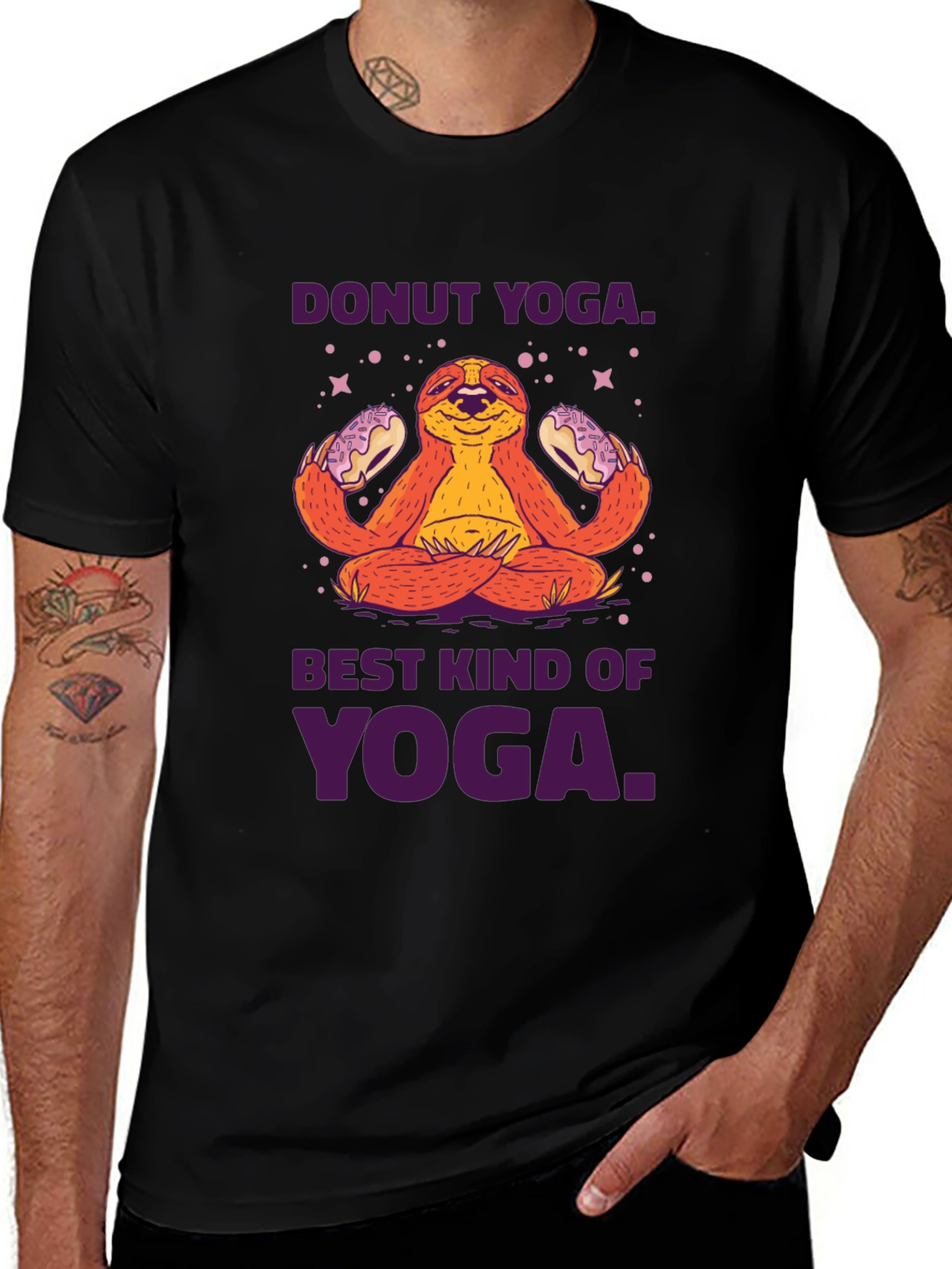 Variant 12 of Donut Yoga Sloth Graphic Tee