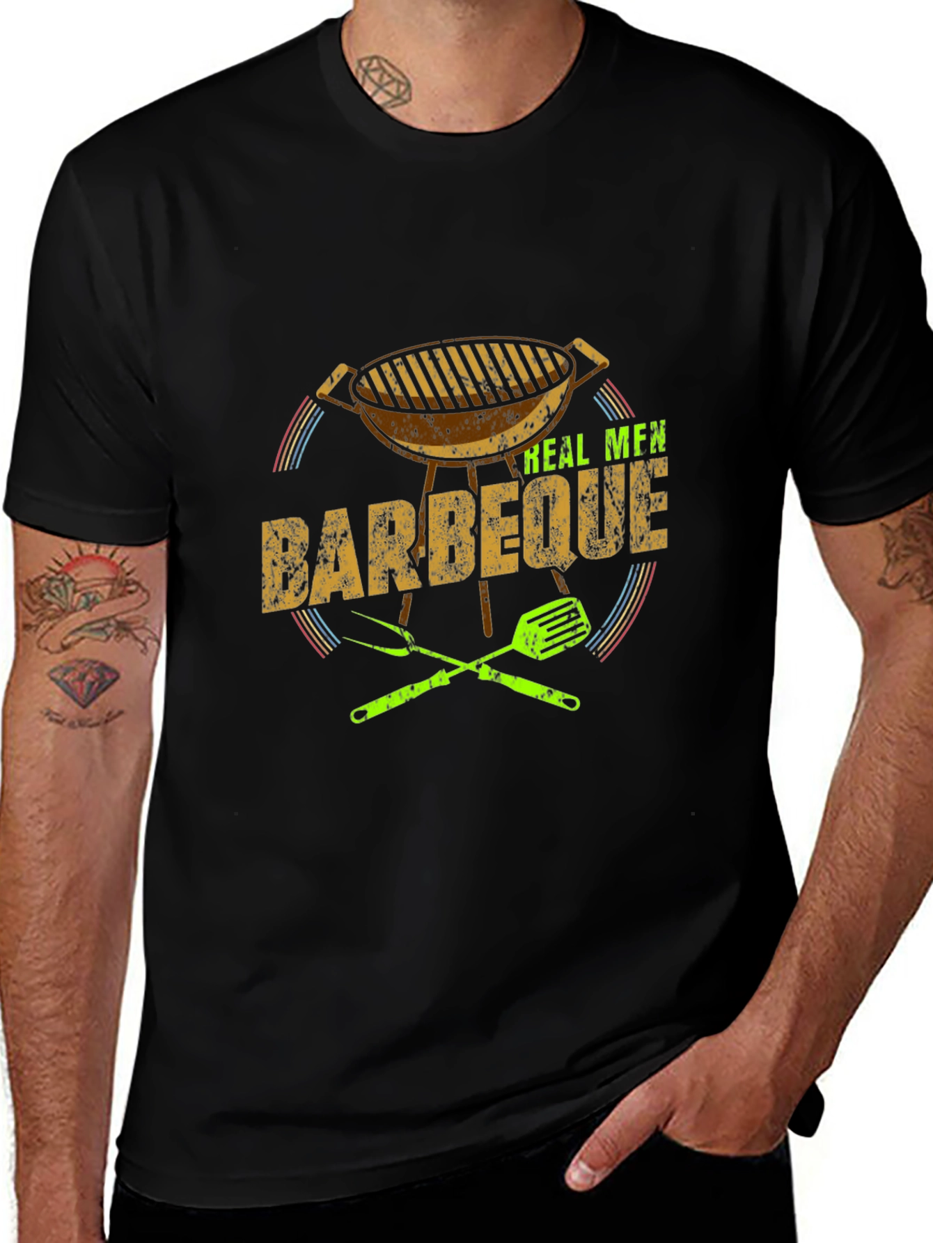 Variant 13 of Real Men Barbeque T-Shirt