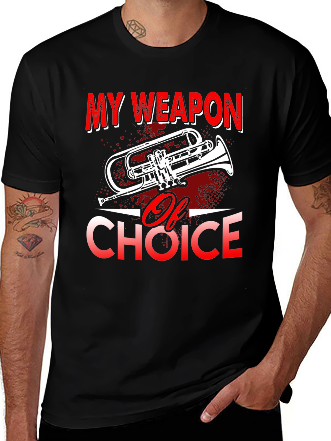 Variant 26 of My Weapon of Choice T-Shirt - Trombone Player Tee