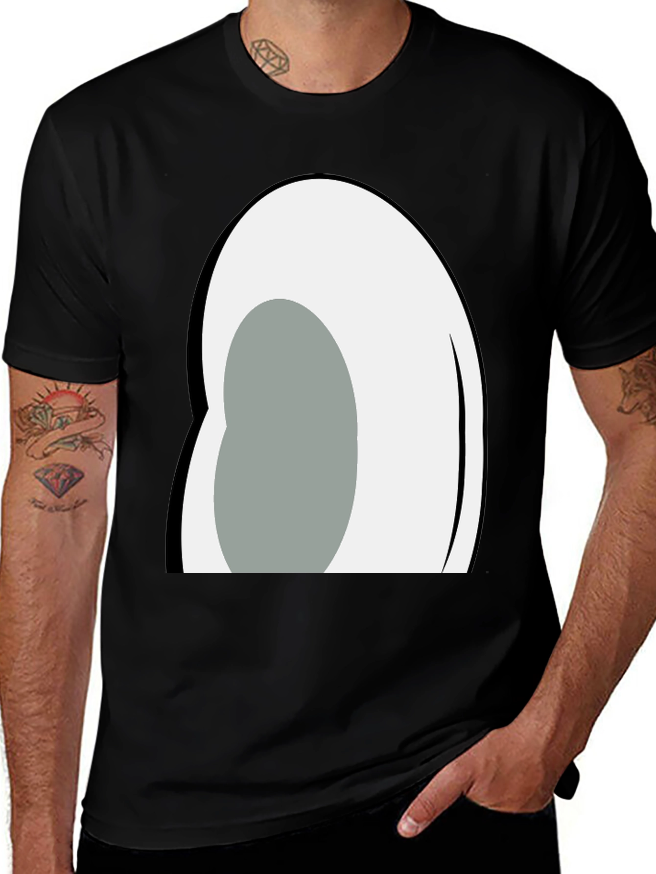 Variant 9 of Cartoon Eye Graphic Black T-Shirt