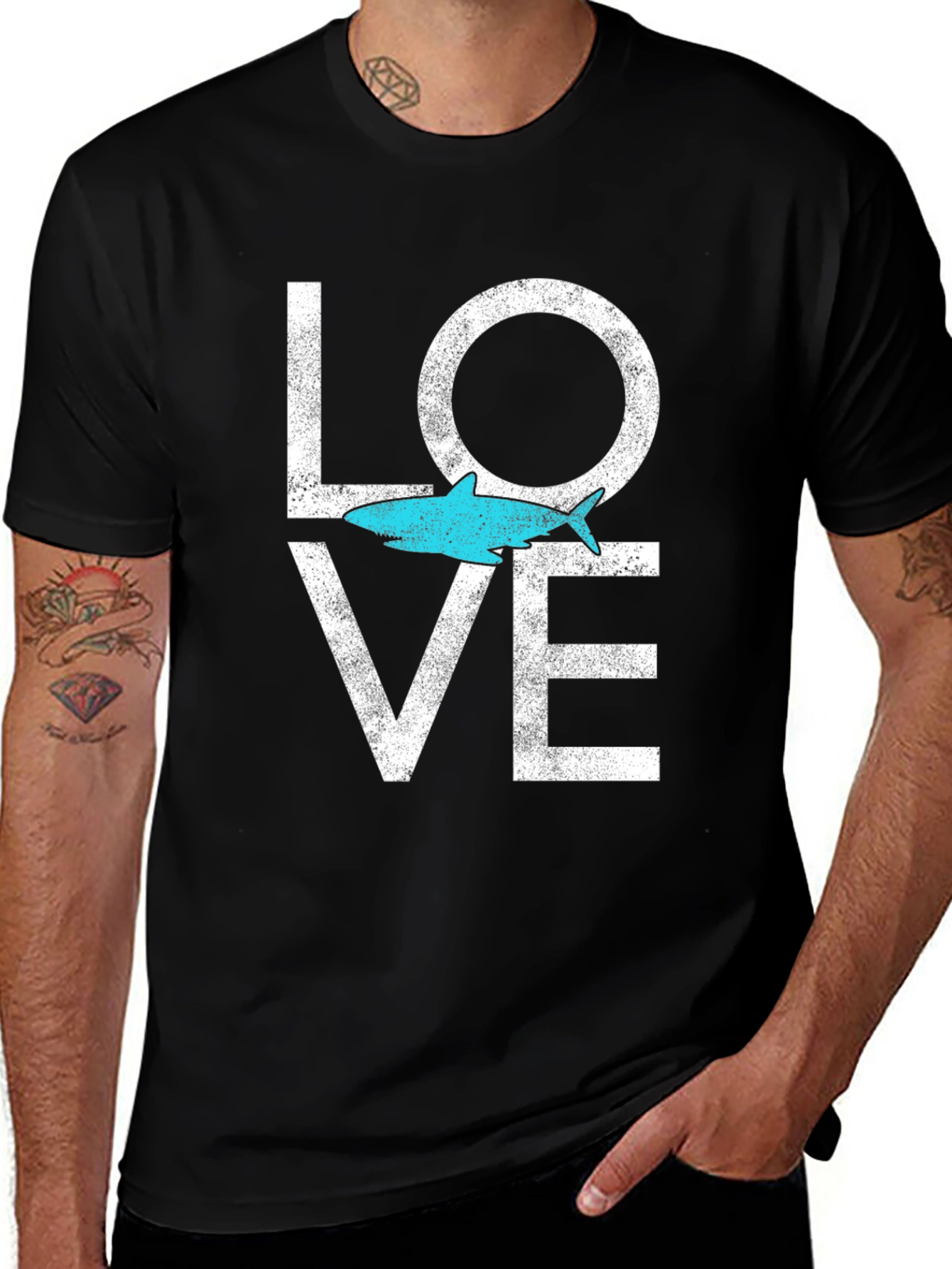 Variant 18 of Shark Love Graphic Tee - Soft Cotton Blend