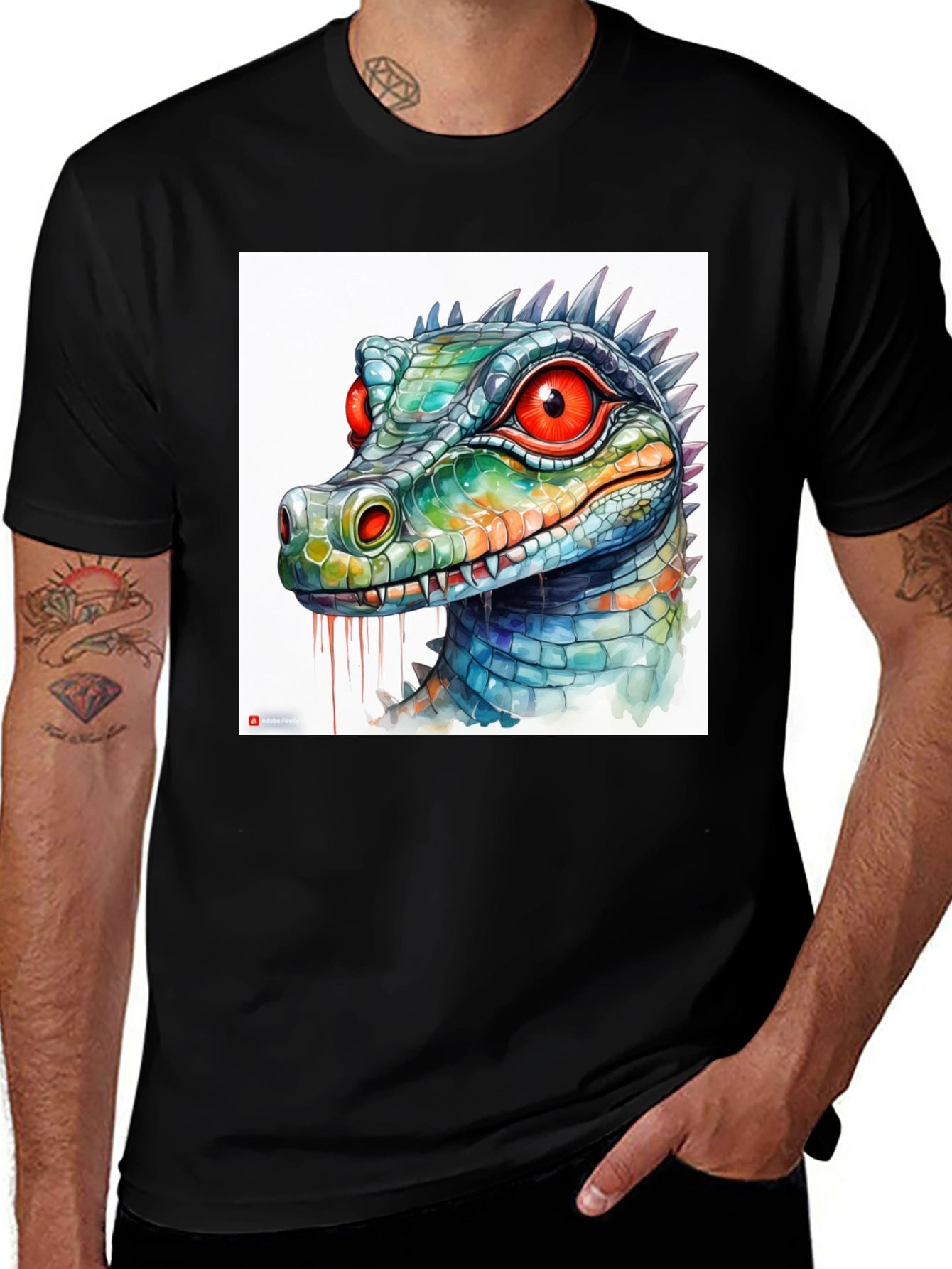 Variant 6 of Watercolor Gator Graphic Tee