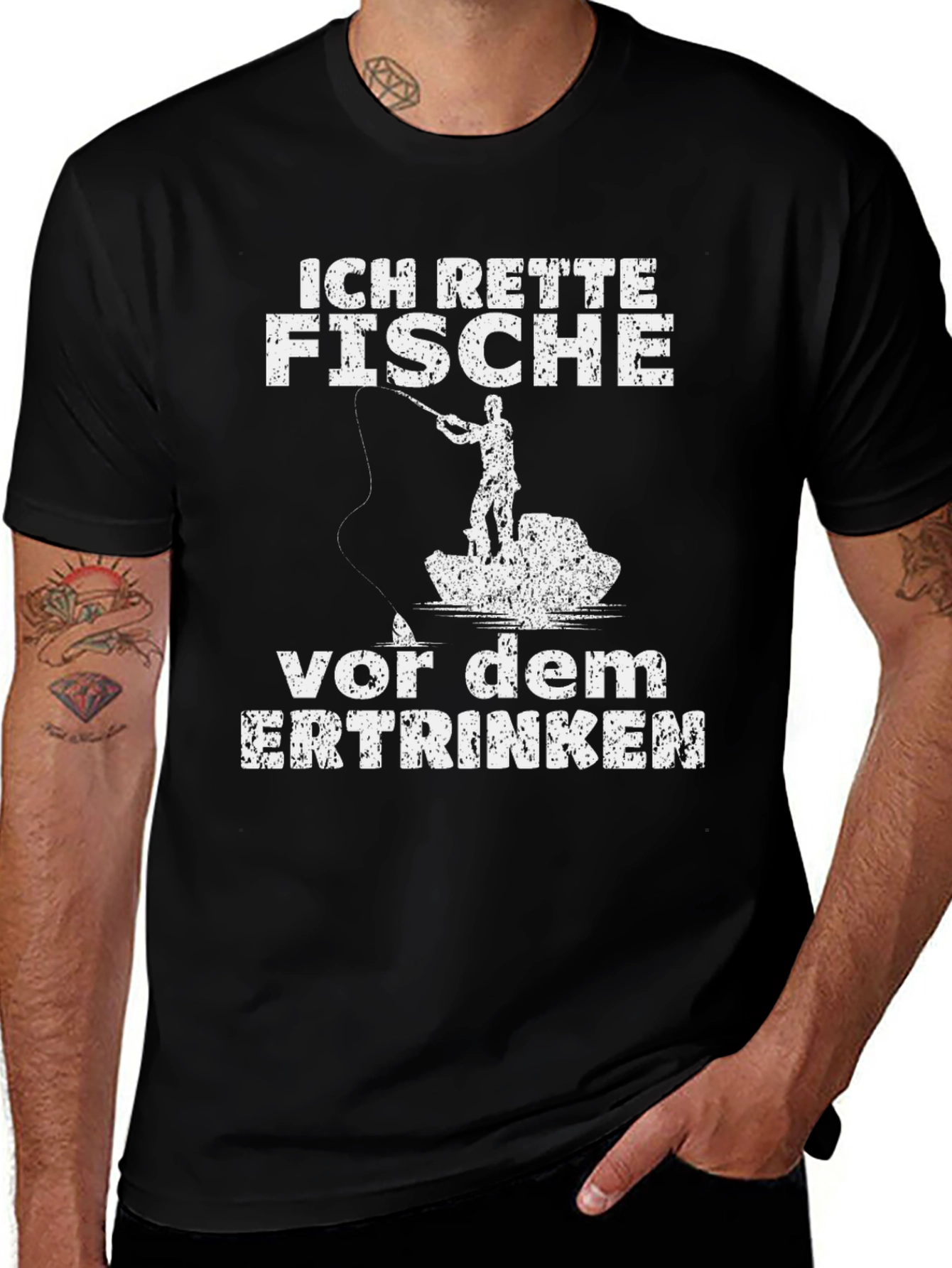 Ich Rette Fische T-Shirt - Funny Fisherman Tee