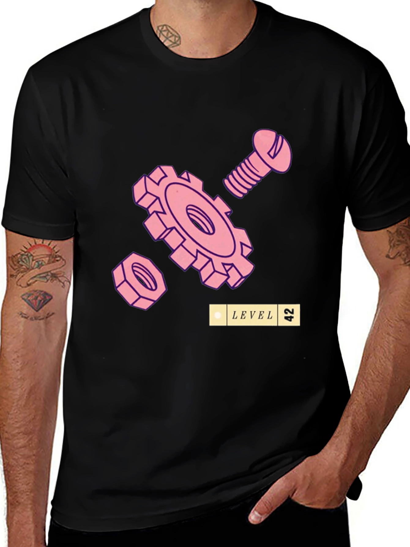Level 42 Graphic Tee - Black Cotton T-Shirt