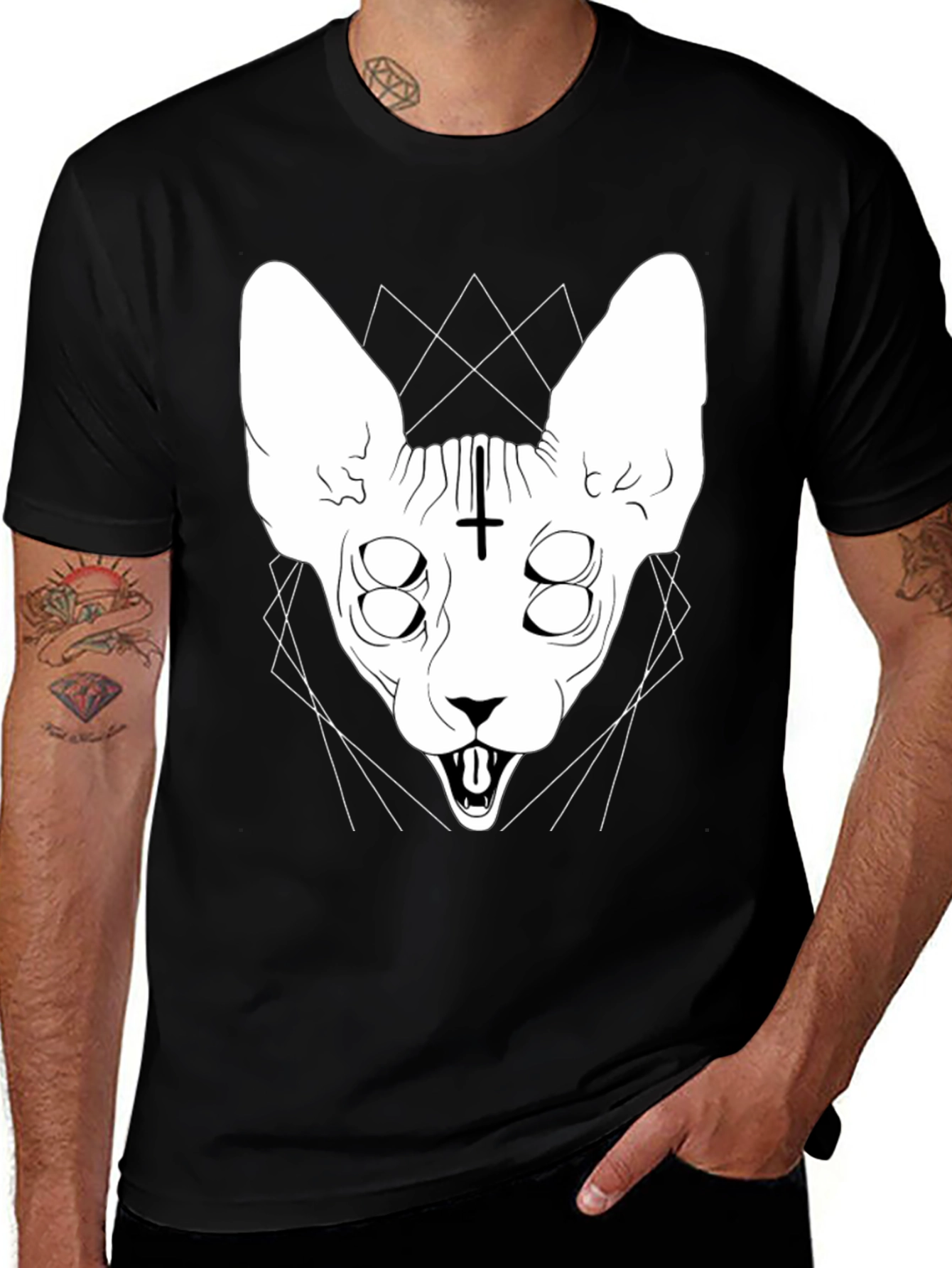 Variant 24 of Sphynx Cat Tee - Occult Graphic T-Shirt