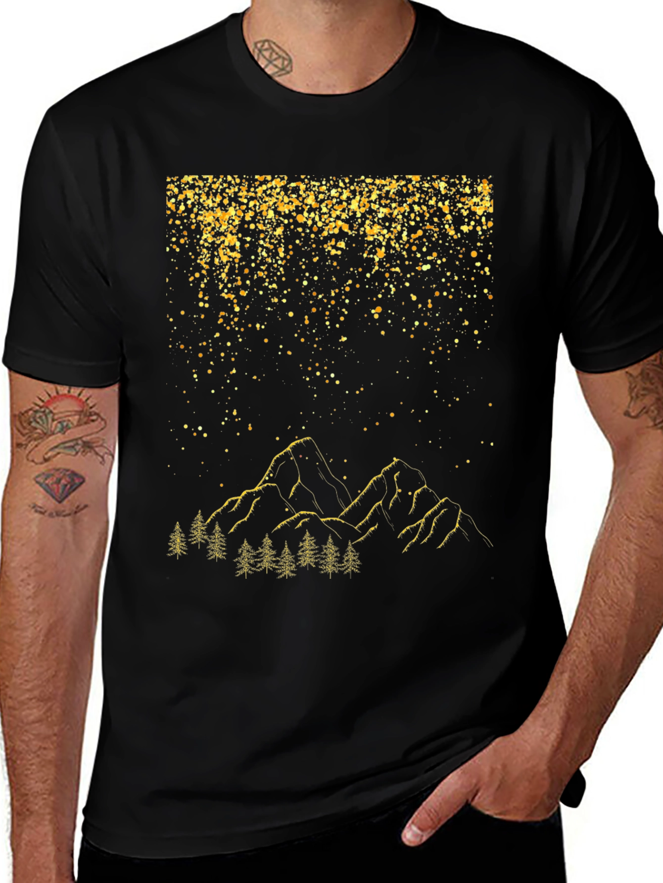 Variant 25 of Golden Mountain Scene Graphic Tee