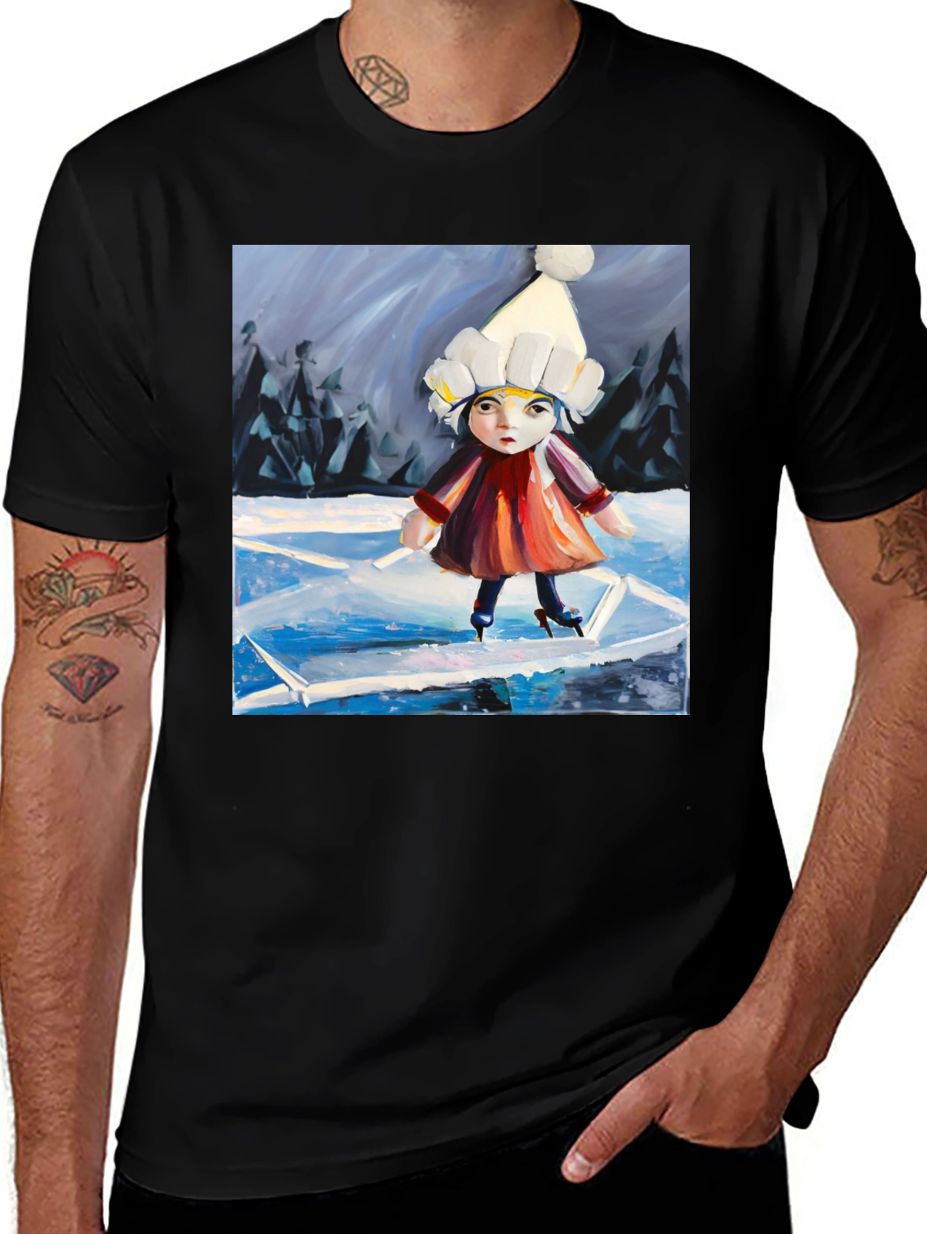 Variant 23 of Ice Skating Girl Graphic Tee