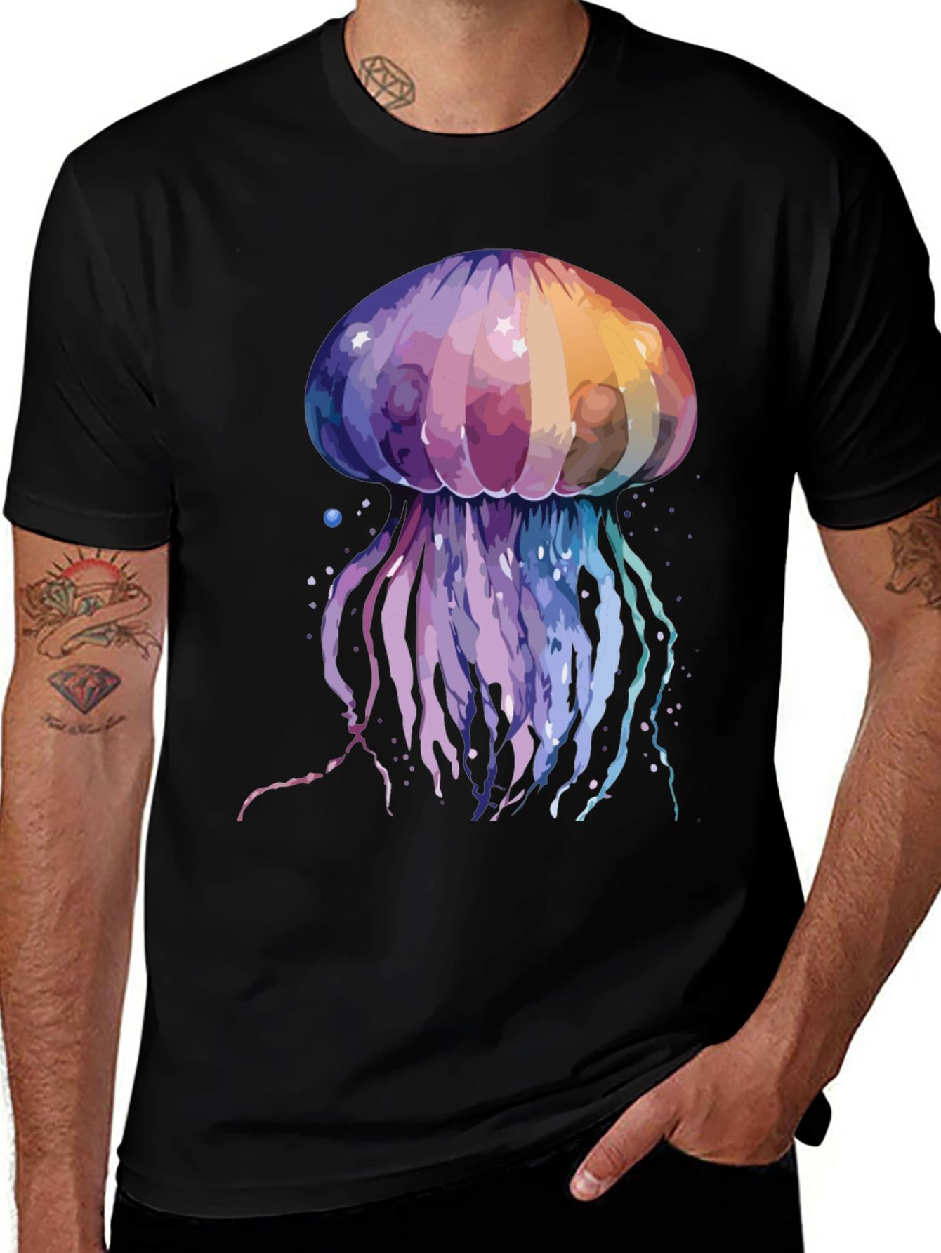 Variant 14 of Rainbow Jellyfish Graphic Tee