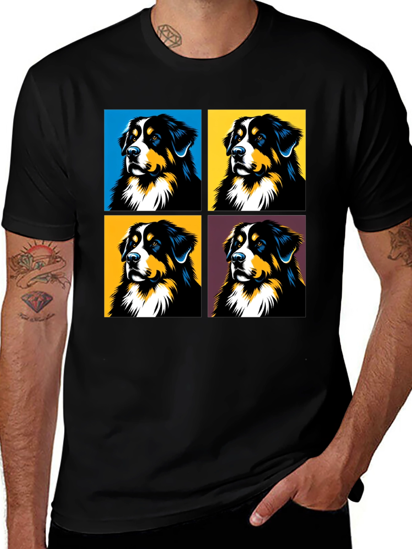 Black Dog Pop Art T-Shirt - Stylish Canine Tee main image