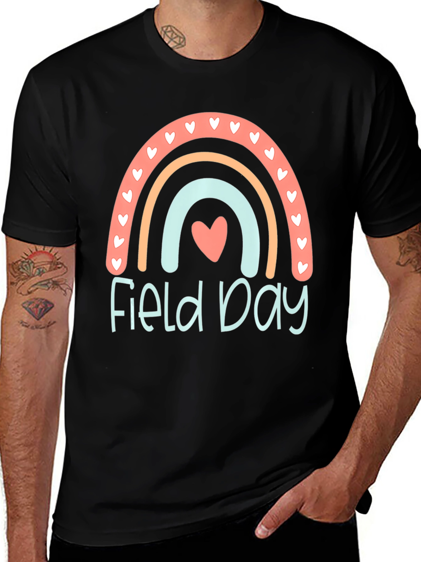 Variant 8 of Field Day Rainbow Heart T-Shirt