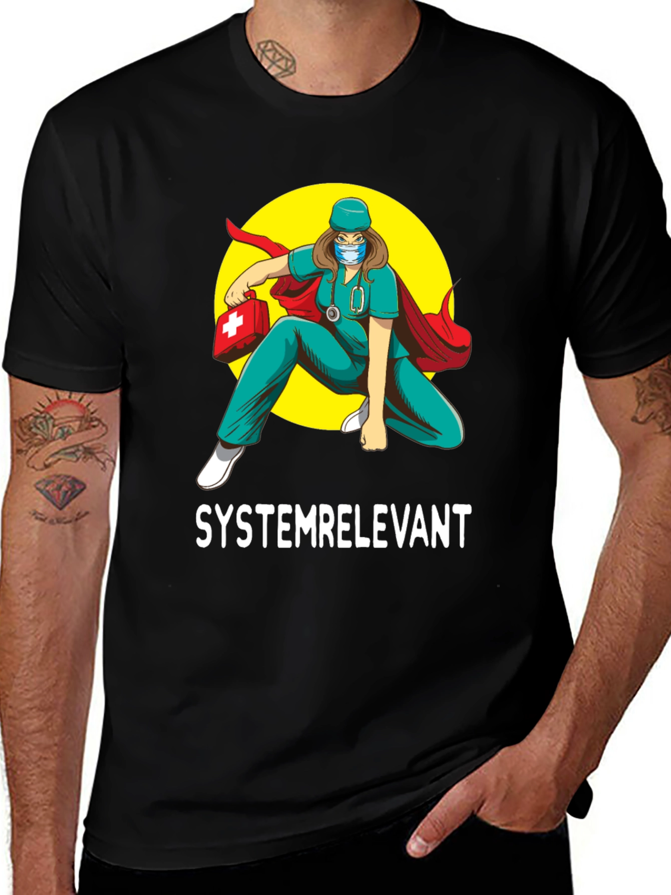 Variant 28 of Systemrelevant Super Nurse T-Shirt