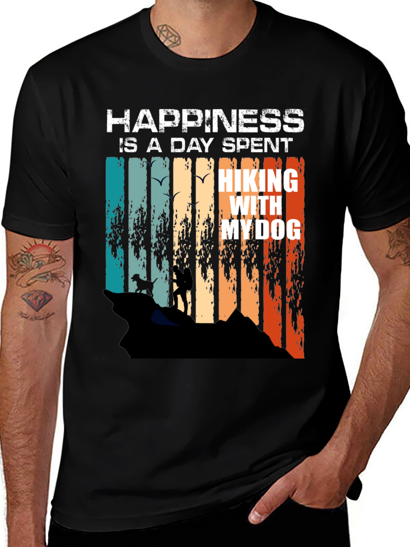 Variant 22 of Happiness Hiking with My Dog T-Shirt