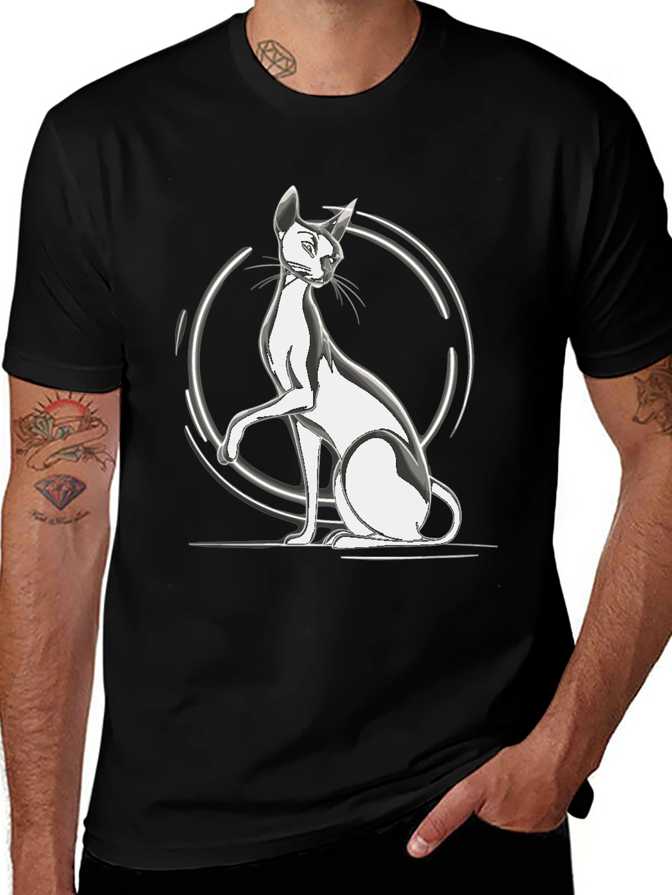 Variant 25 of Black Cat Graphic Tee