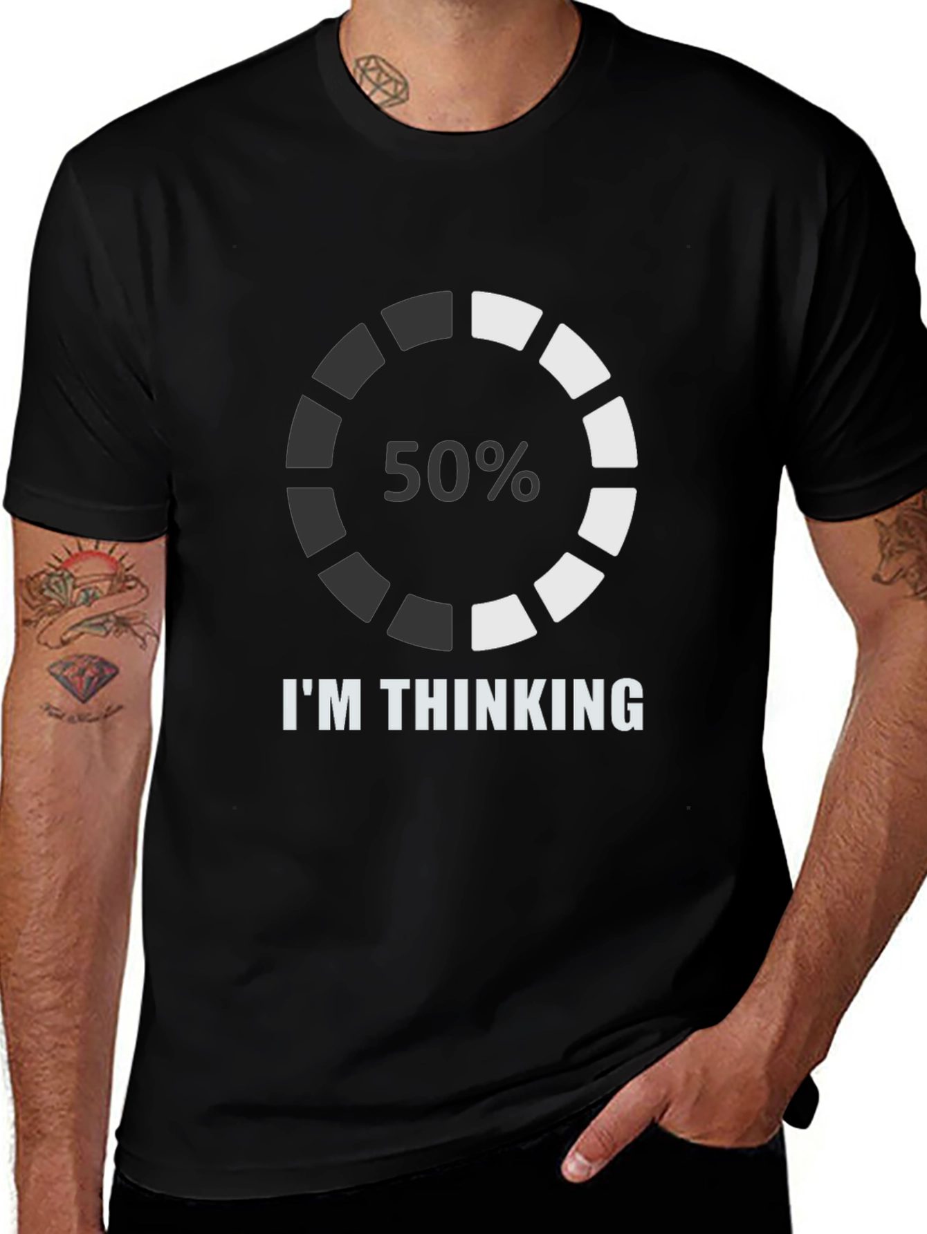 Variant 8 of 50% Thinking Men's Graphic Tee