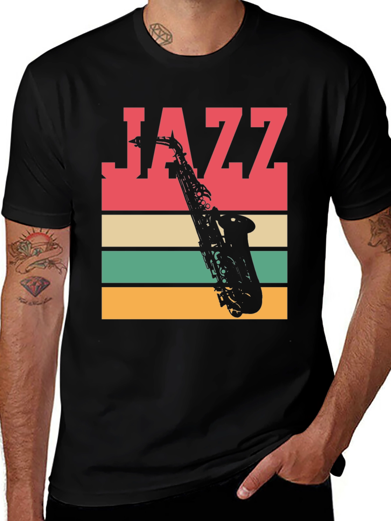 Variant 16 of Jazz Saxophone Graphic Tee - Retro Style T-Shirt