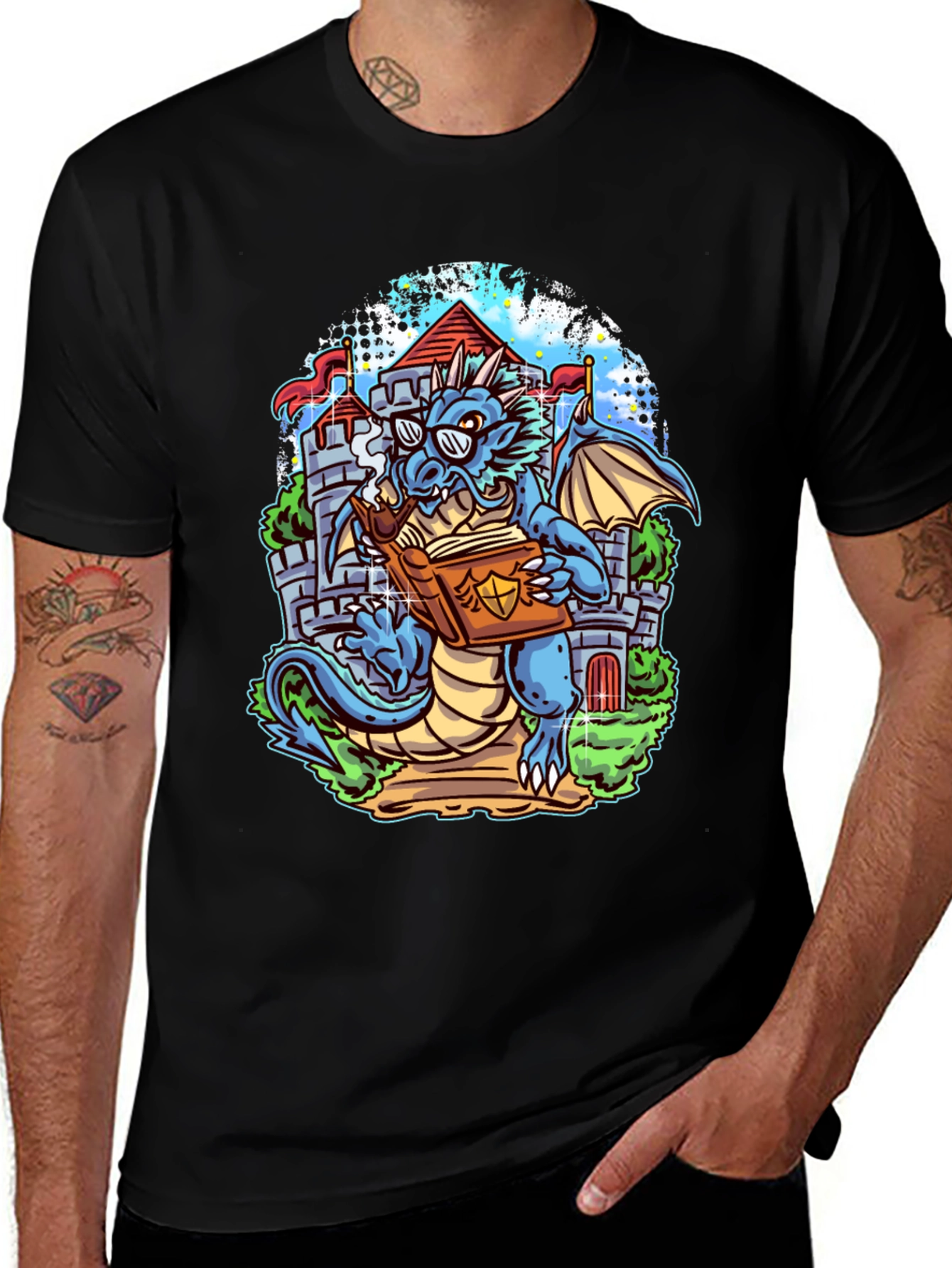 Variant 4 of Dragon Reading Book T-Shirt