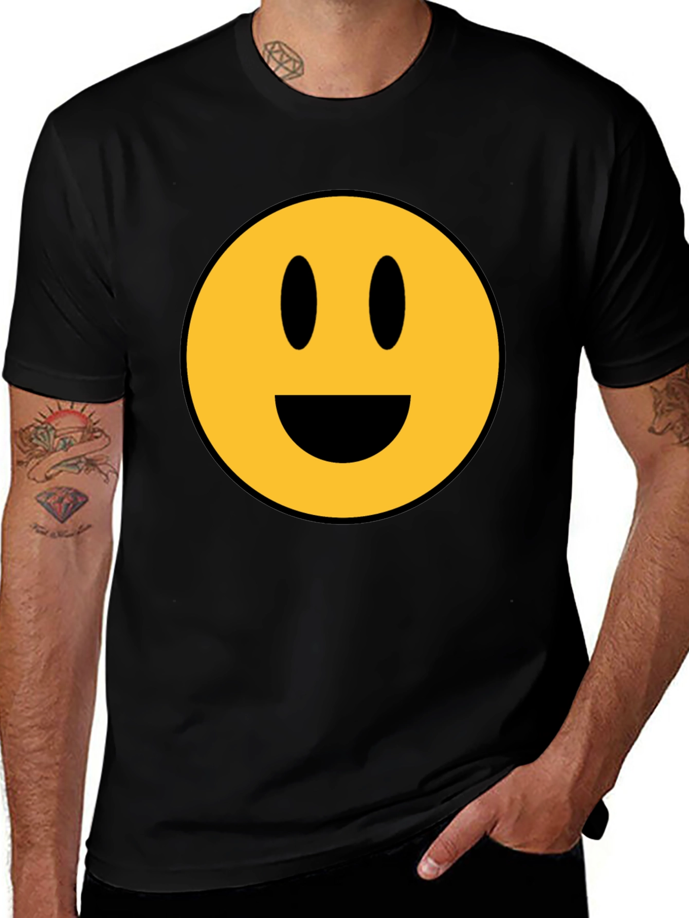 Variant 9 of Happy Face Graphic Tee - Classic Smiley T-Shirt