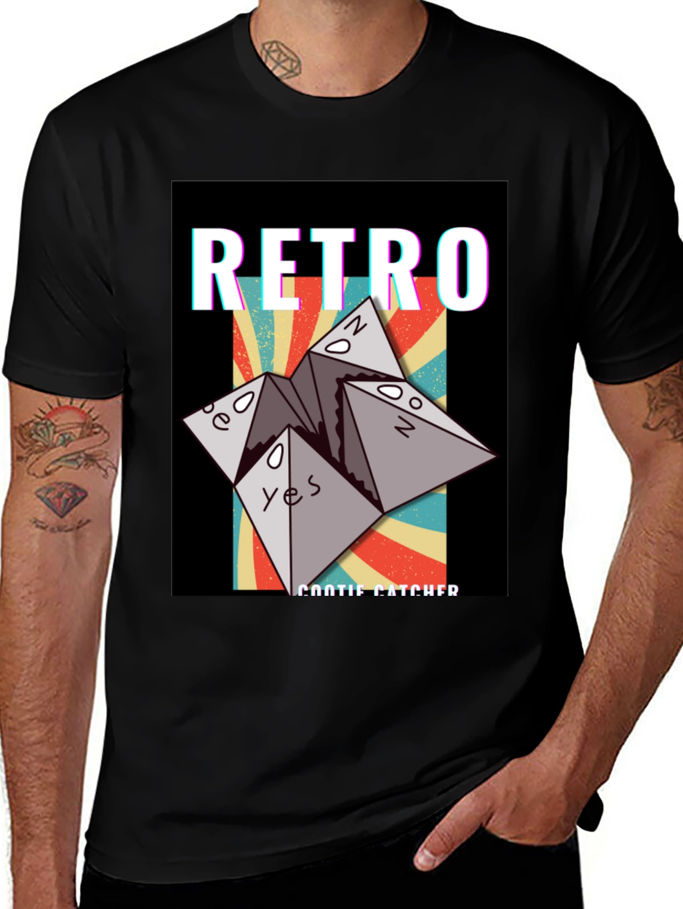 Variant 27 of Retro Cootie Catcher Graphic T-Shirt