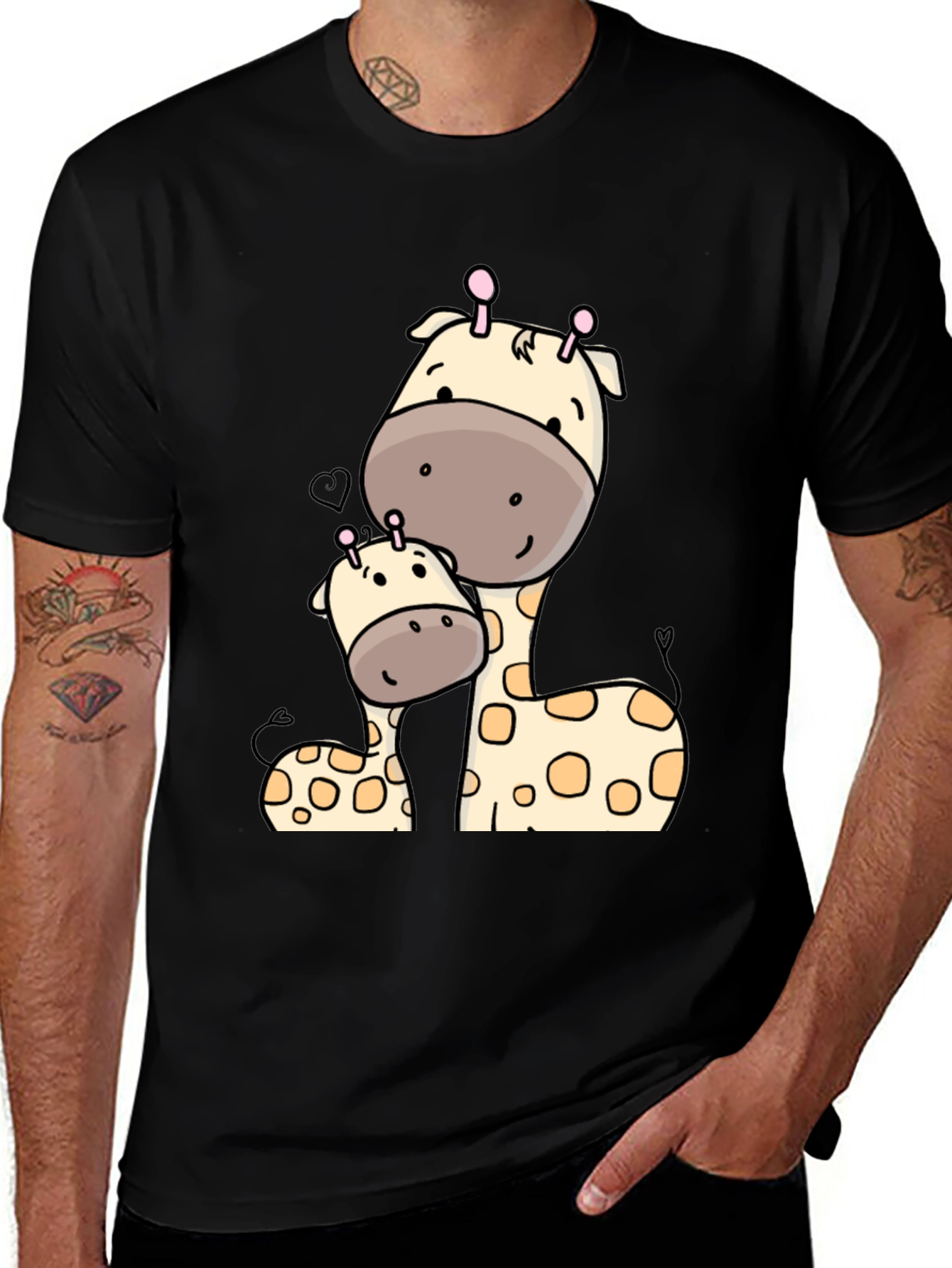 Variant 10 of Cute Giraffe Mom and Baby Graphic T-Shirt
