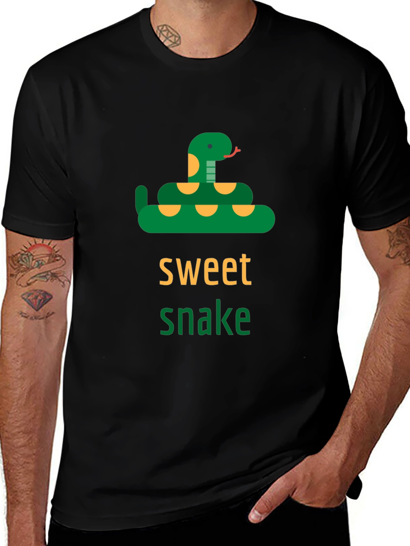 Variant 24 of Sweet Snake Graphic Tee -  Unisex Black T-Shirt
