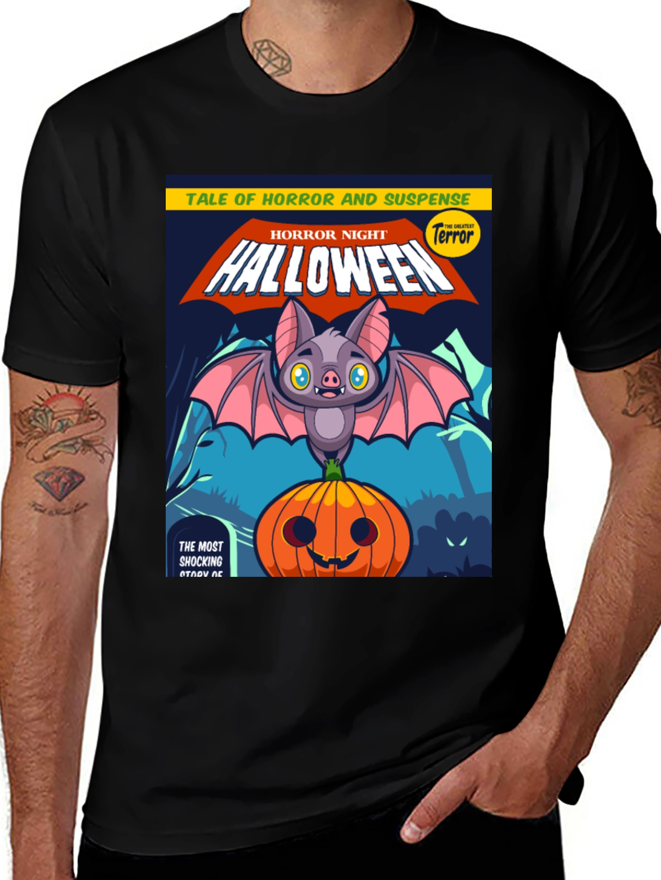 Black Halloween Horror Night T-Shirt main image