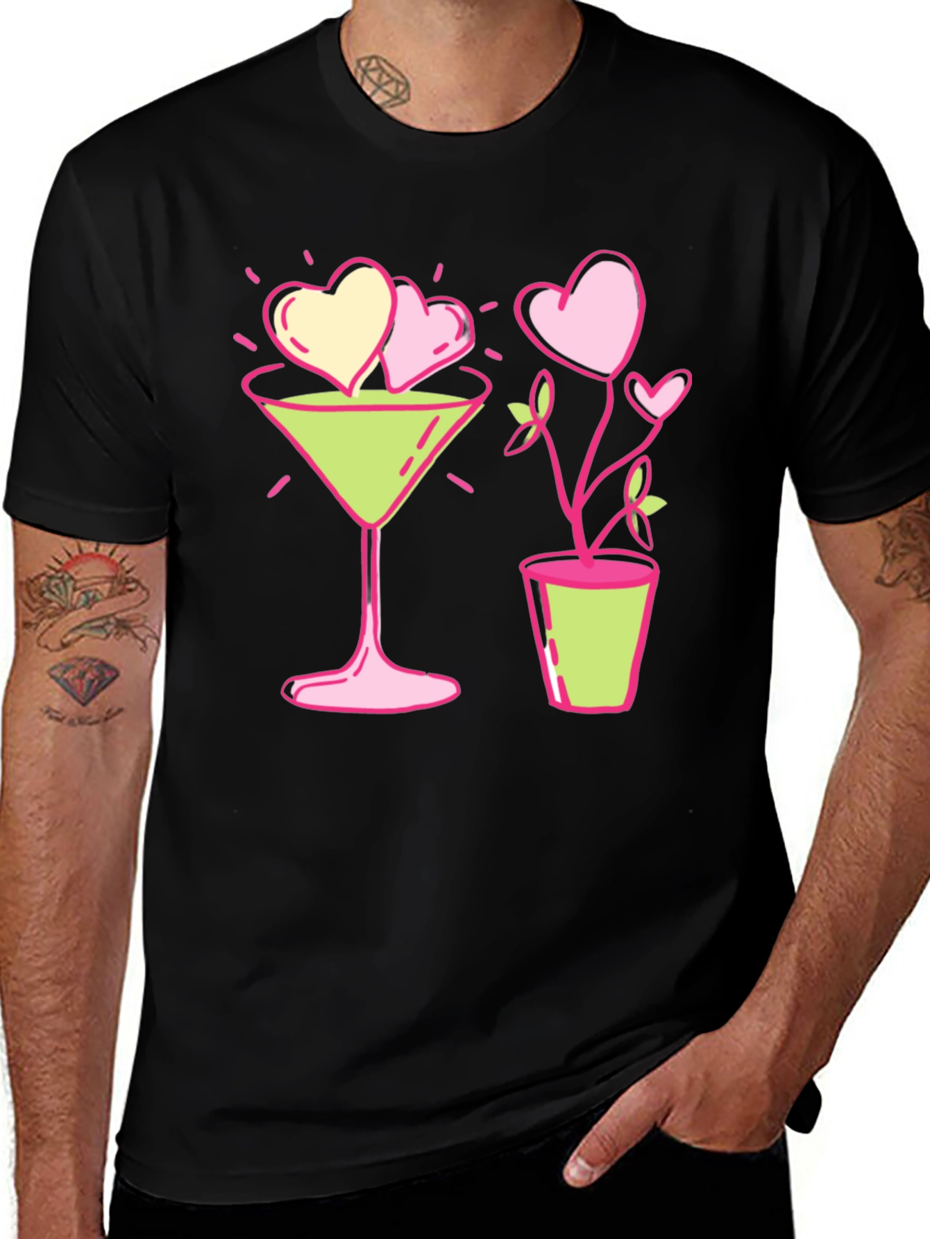Variant 22 of Heart Martini & Plant Graphic Tee