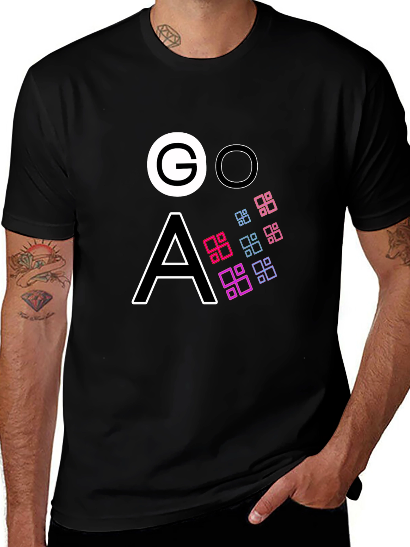 Variant 7 of Modern GOA Graphic Black T-Shirt