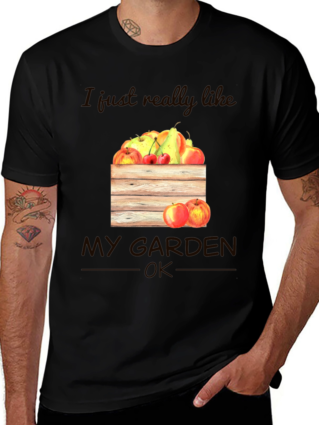 Variant 24 of Garden Lover's T-Shirt: Fruits and Garden Graphic Tee