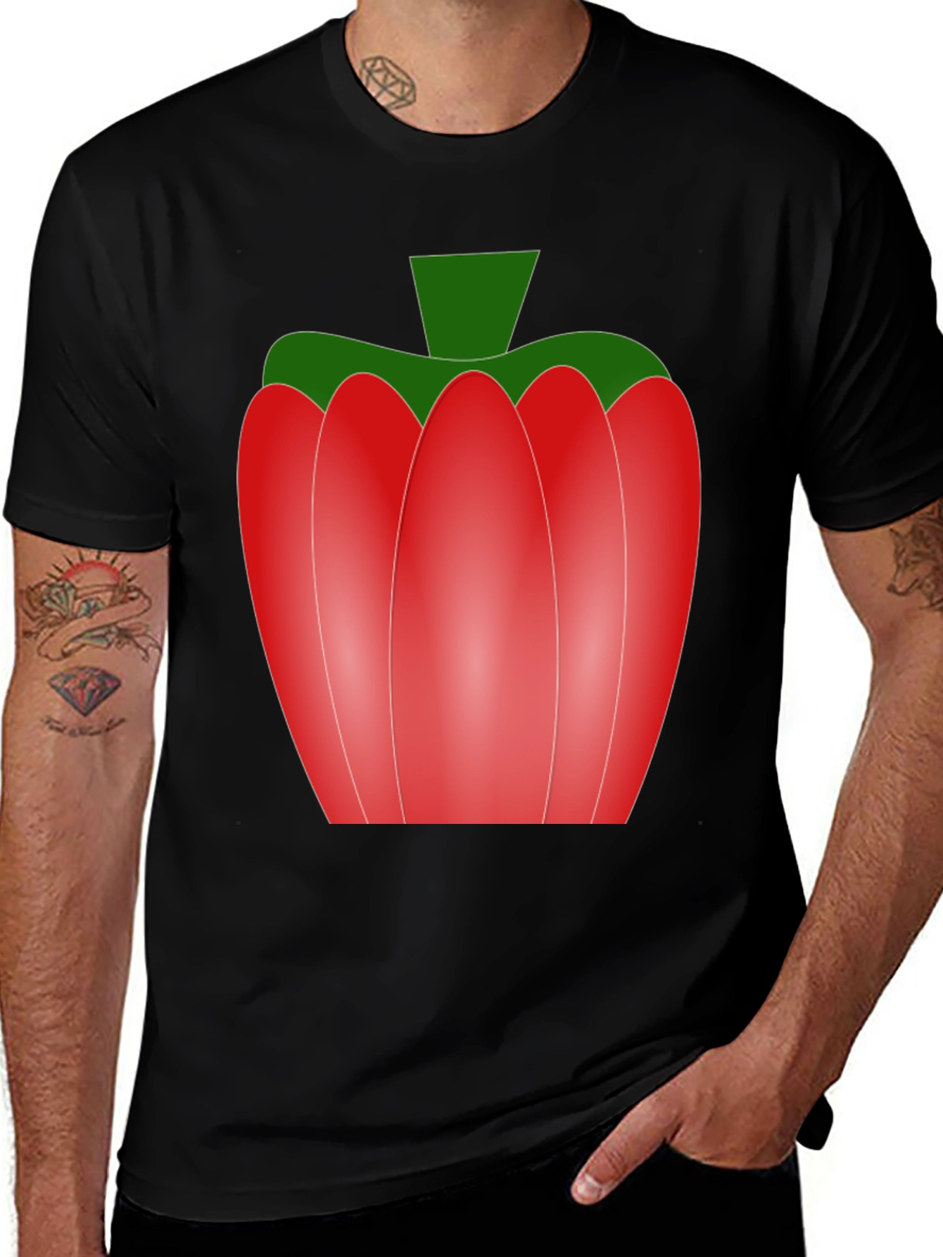 Variant 27 of Red Pepper Graphic Tee - Unisex Black T-Shirt
