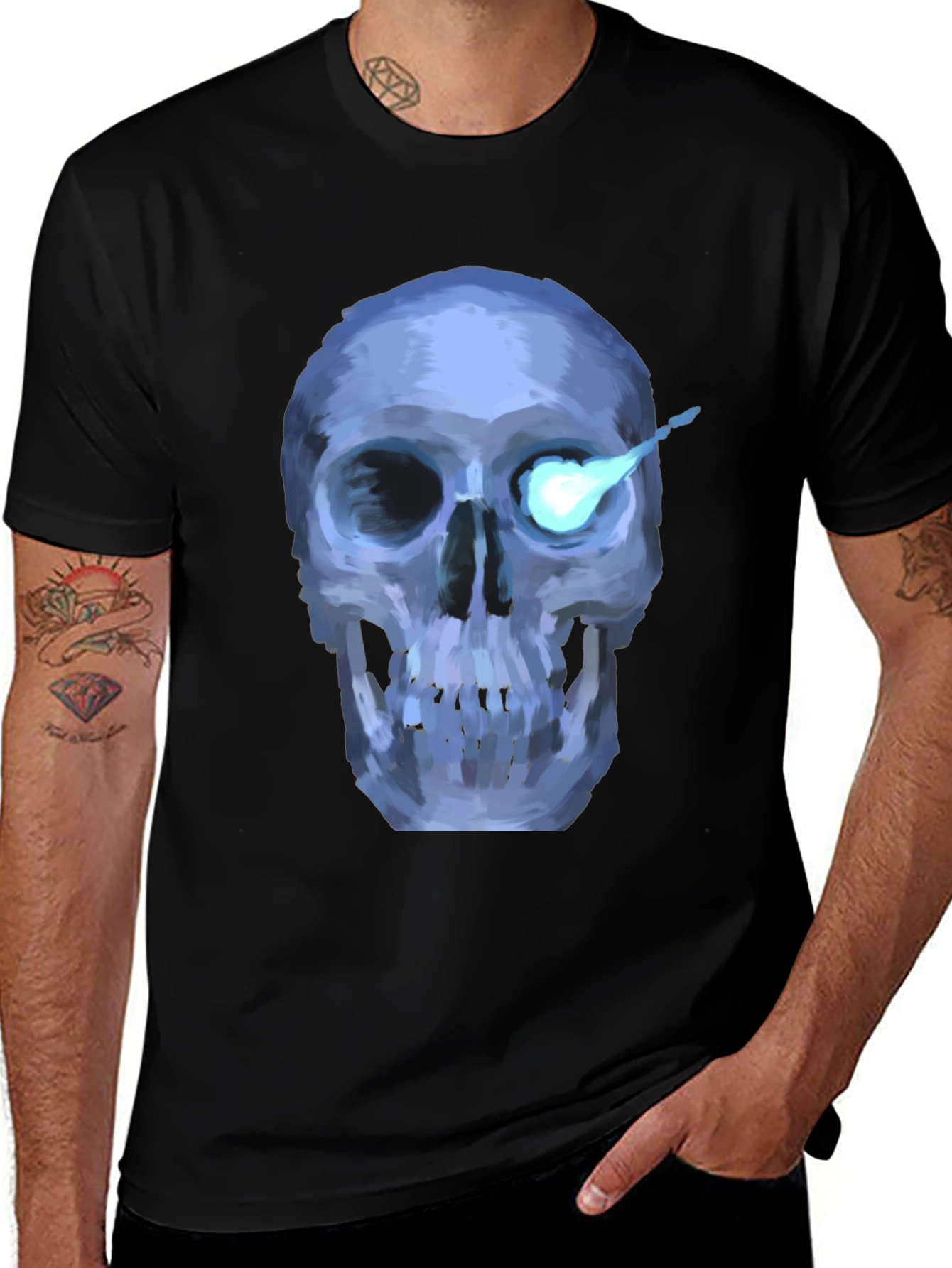 Variant 18 of Cool Skull Graphic T-Shirt - Black