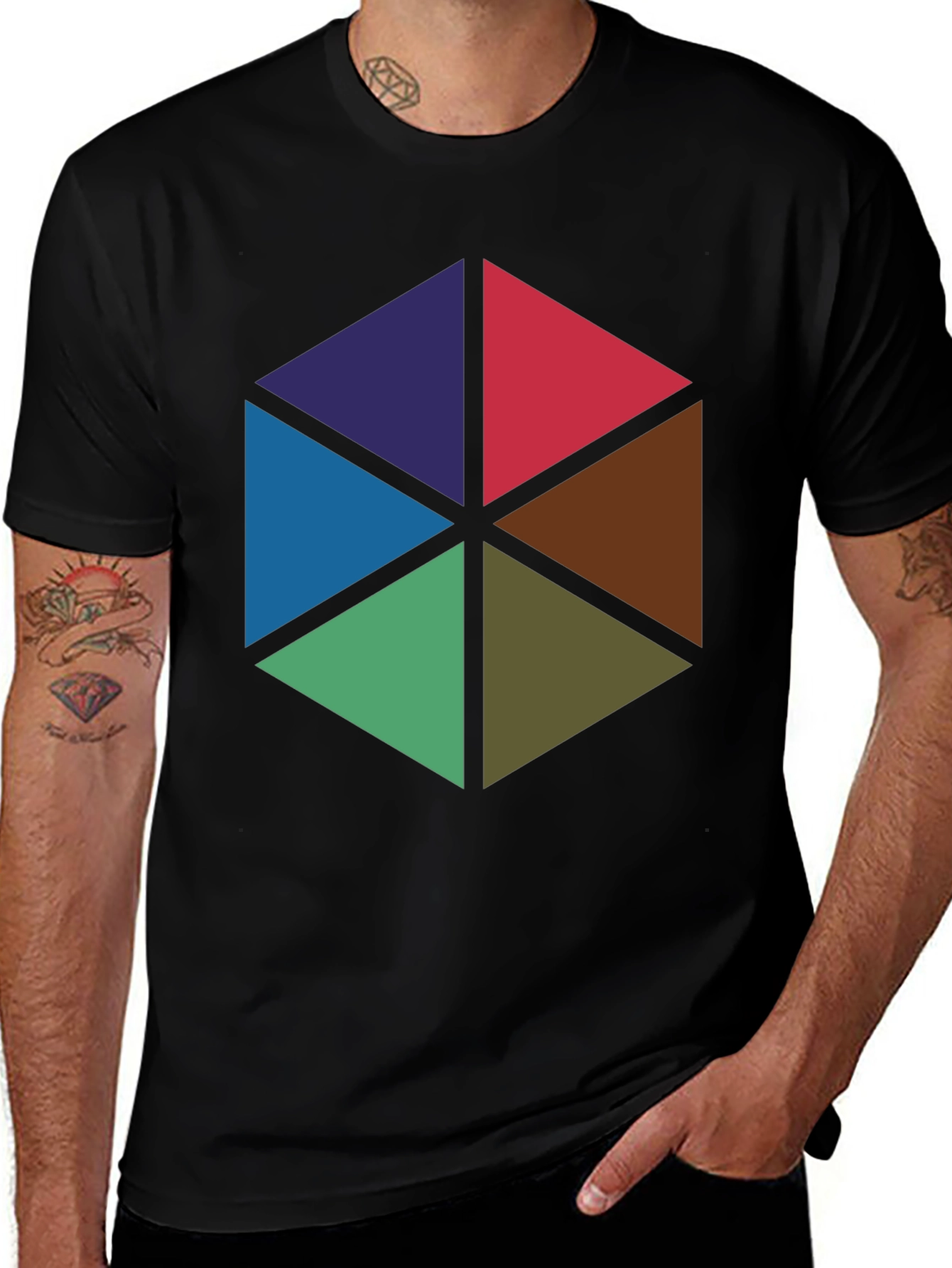 Variant 14 of Geometric Triangles T-Shirt - Bold & Modern Design