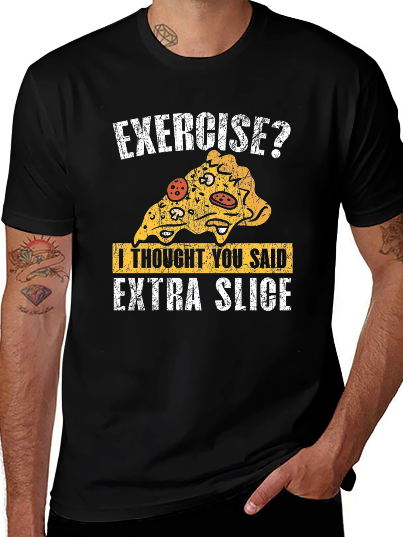 Variant 11 of Funny Pizza Exercise T-Shirt