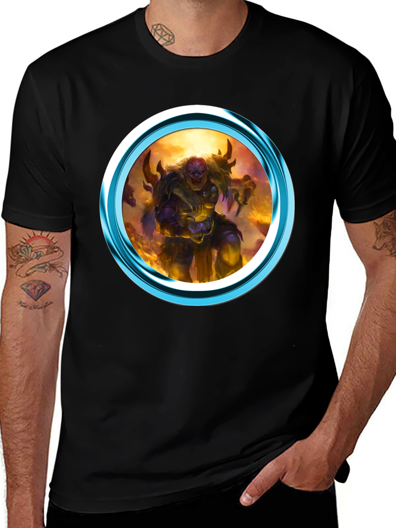 Variant 20 of Fantasy Creature Graphic Print Black T-Shirt