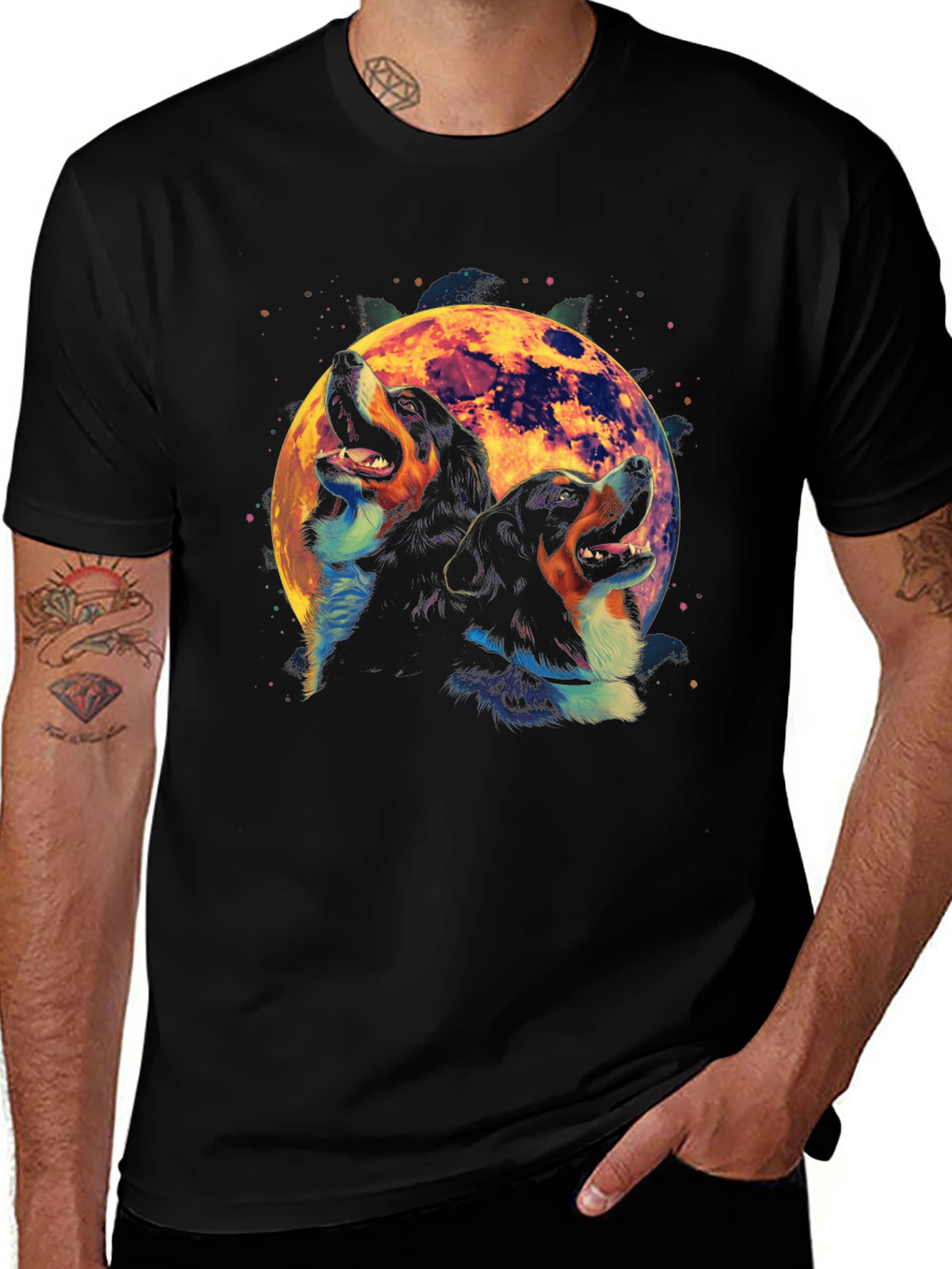 Variant 24 of Dog Howling at Moon Graphic T-Shirt