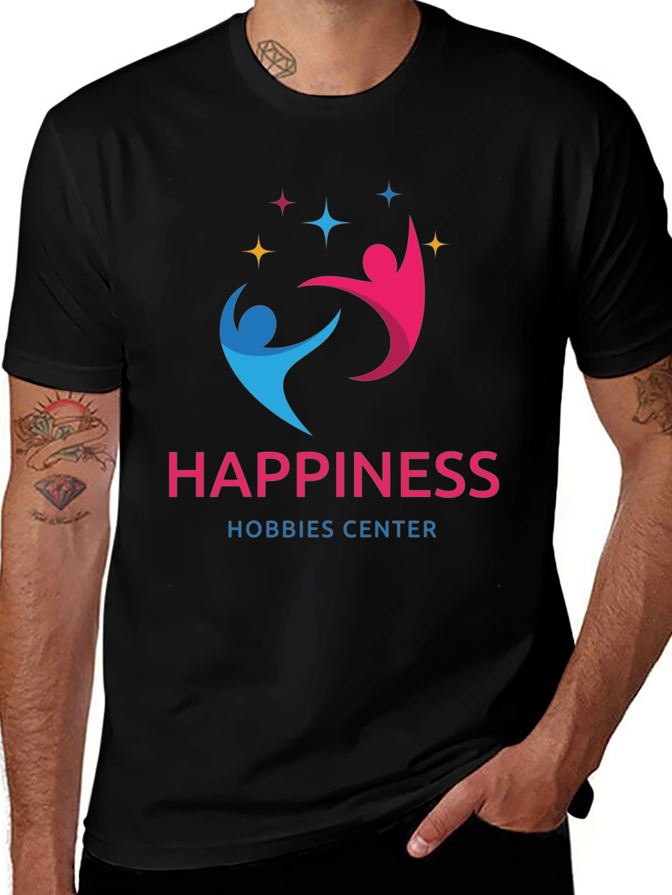 Happiness Hobbies Center Black T-Shirt