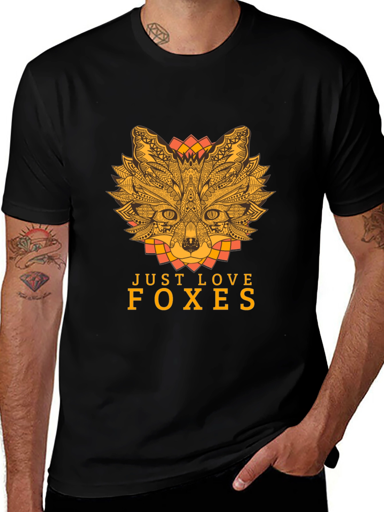 Variant 8 of Just Love Foxes Graphic Tee, Short Sleeve T-Shirt