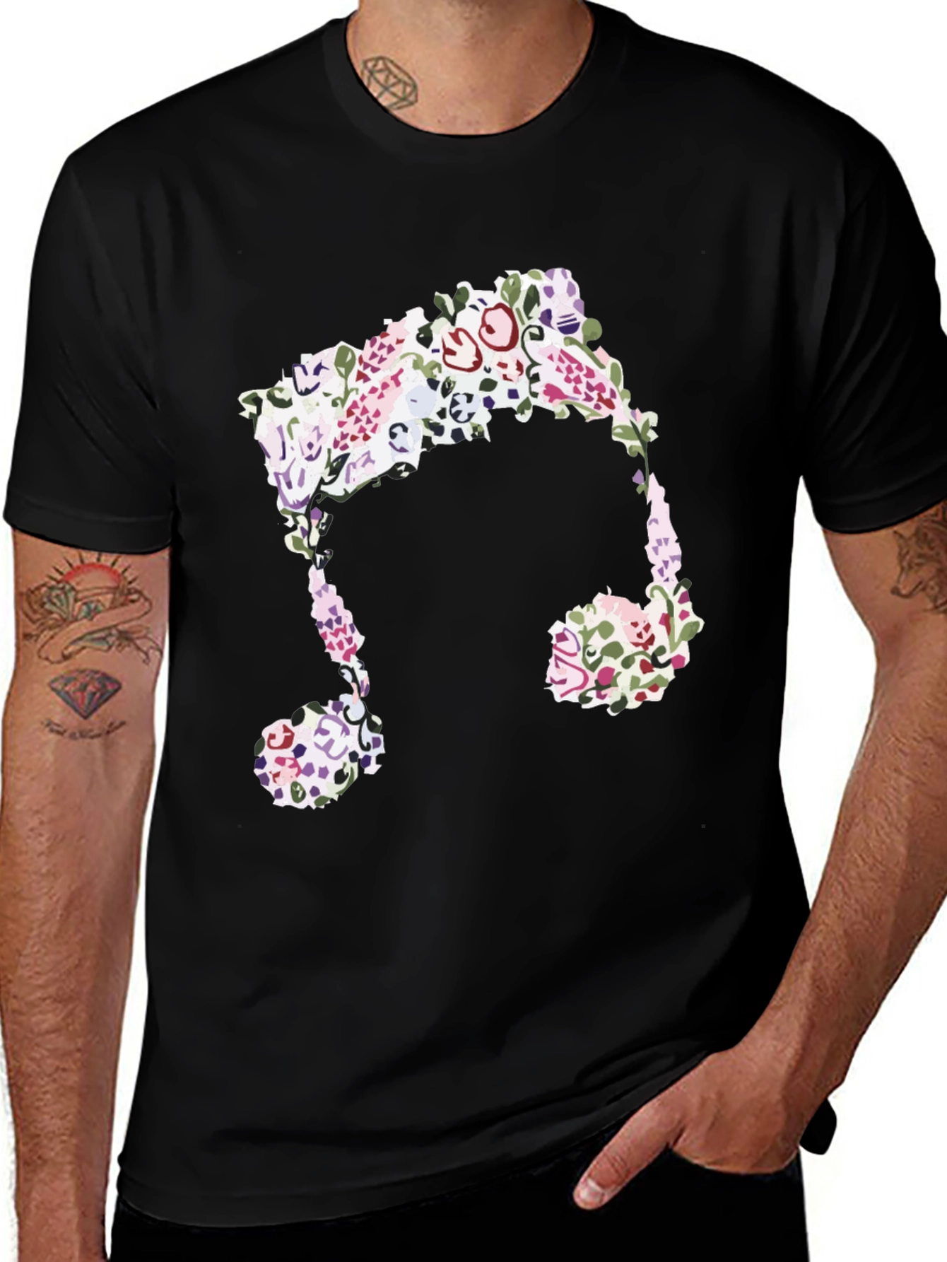 Variant 29 of Floral Music Note Graphic Tee