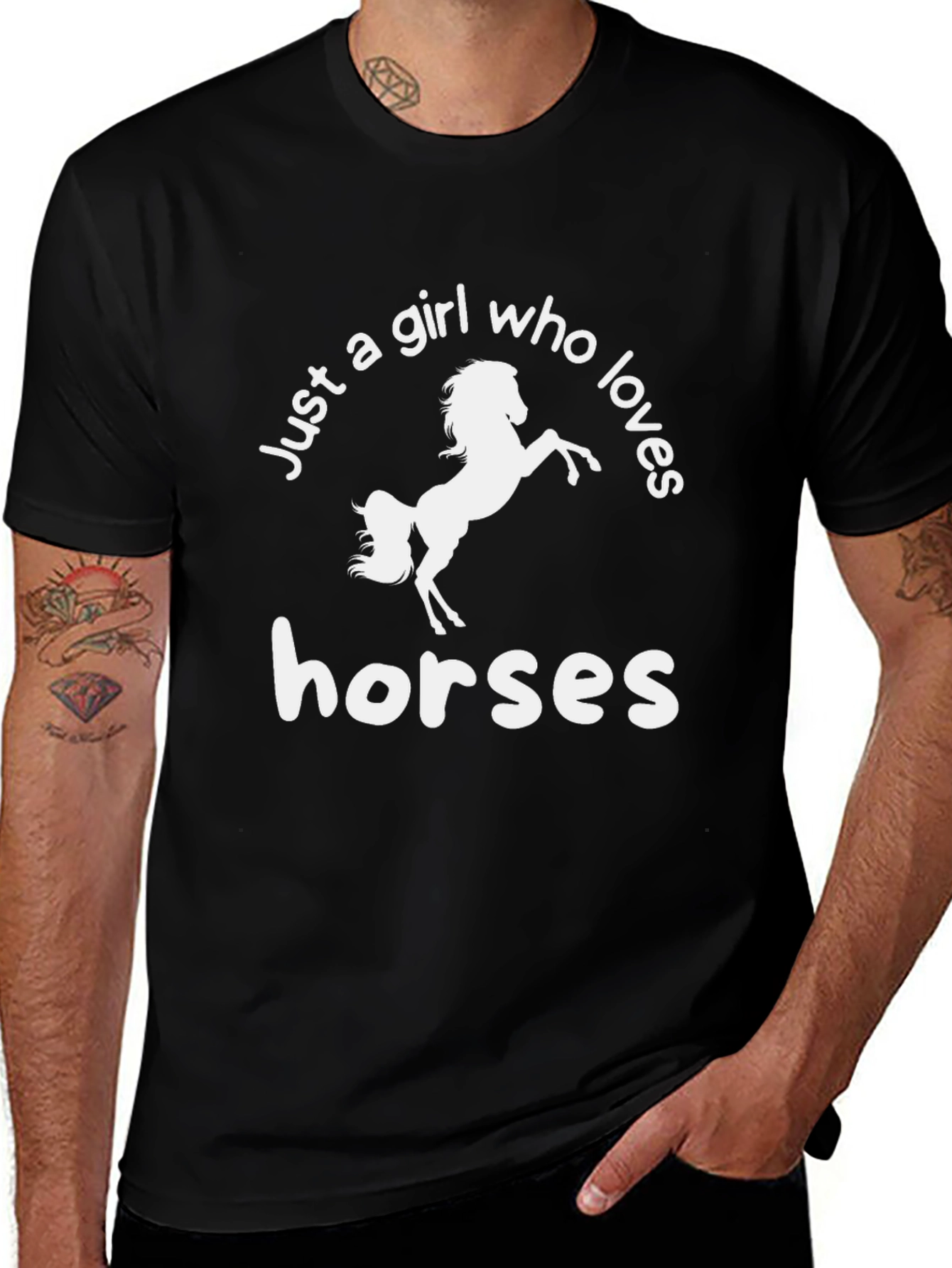 Variant 7 of Just a Girl Who Loves Horses Graphic Tee