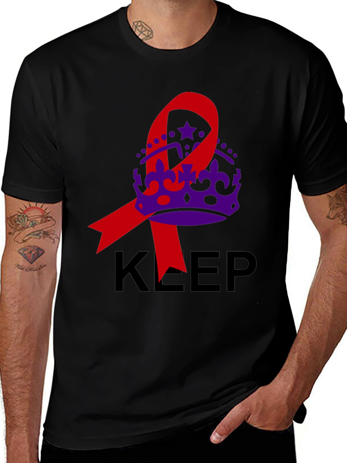Variant 23 of Keep Calm Crown Ribbon Graphic T-Shirt