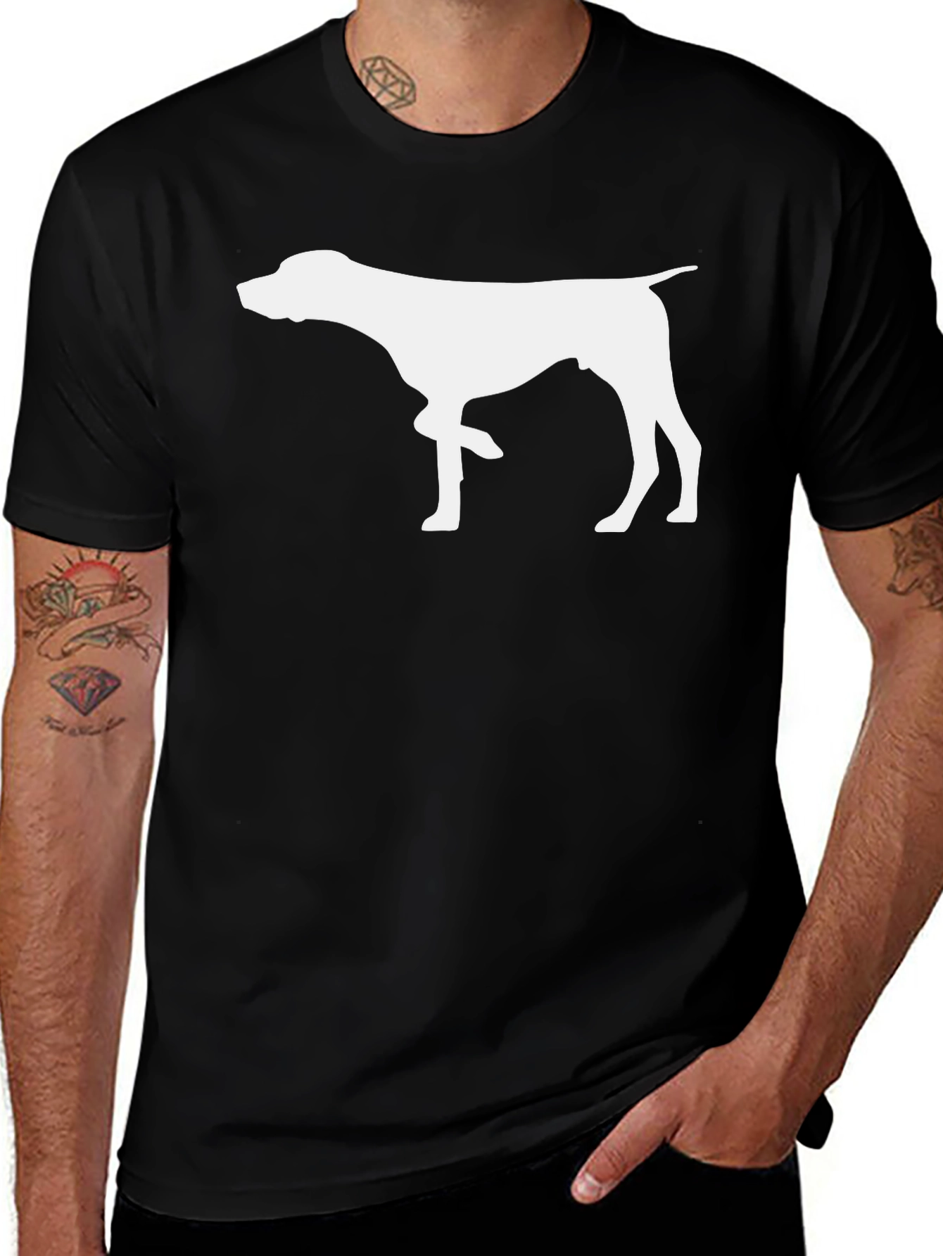 Variant 14 of Pointer Dog Graphic Tee - Black Unisex T-Shirt