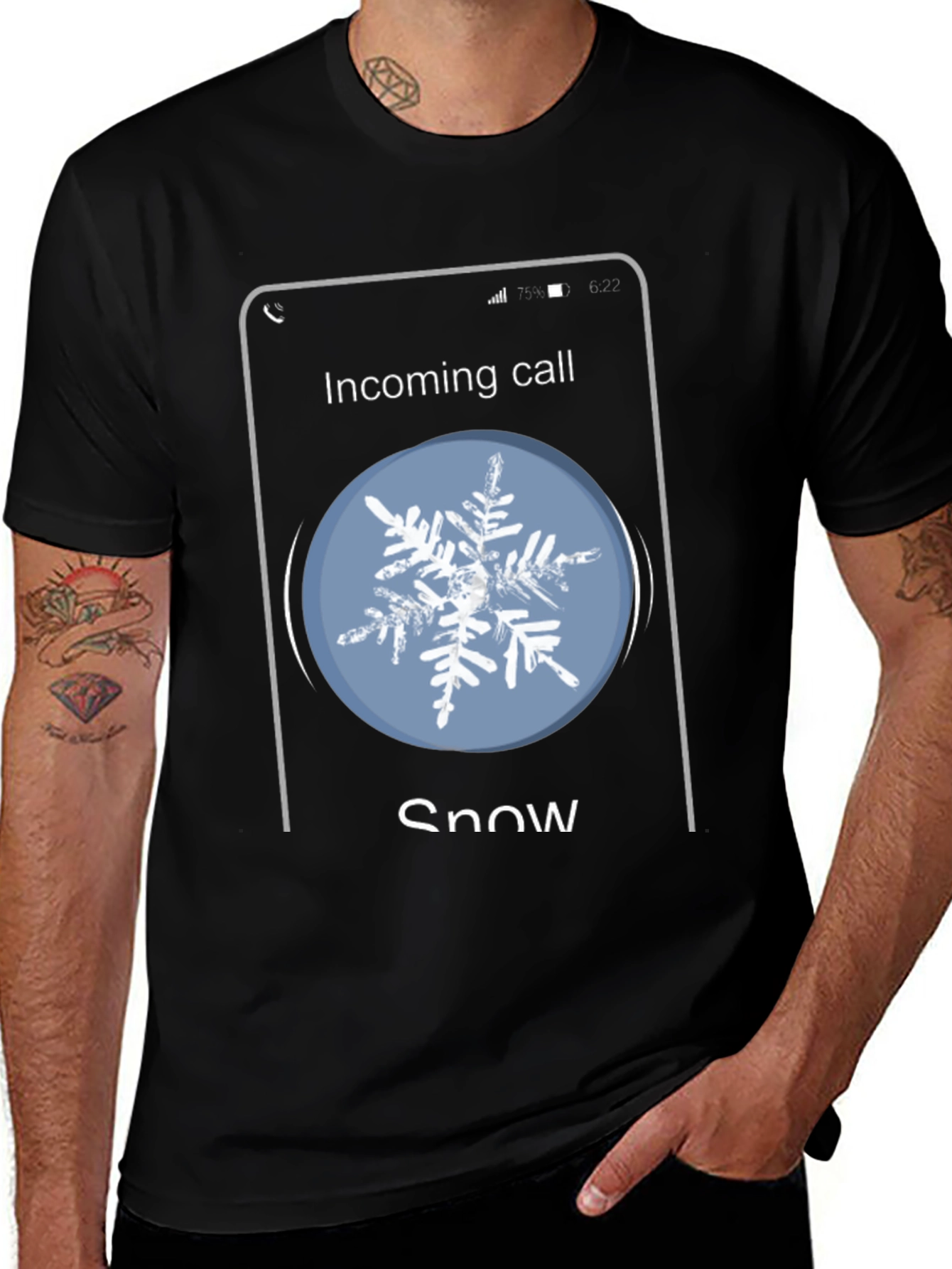 Variant 26 of Snowflake Incoming Call Graphic T-Shirt