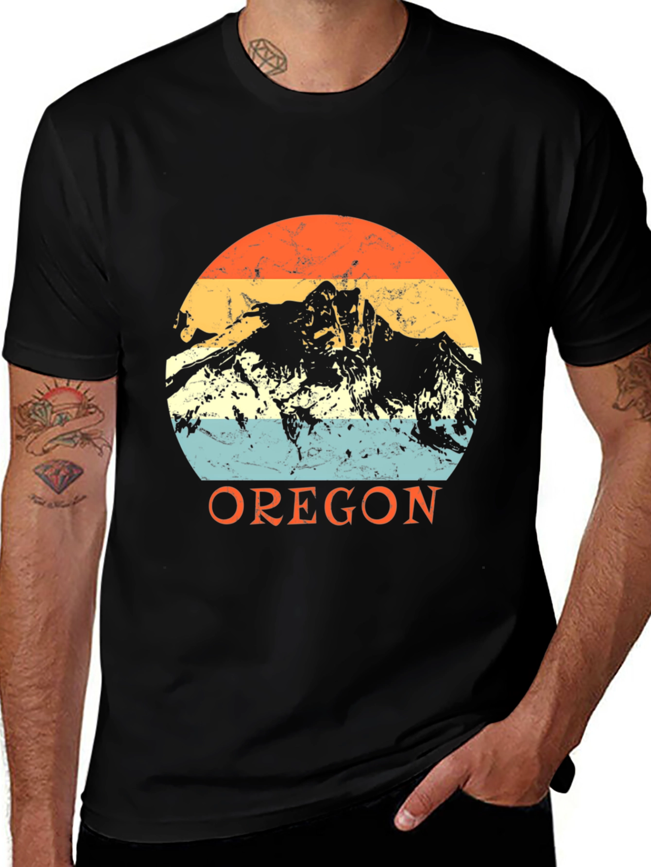 Variant 28 of Oregon Mountain Graphic Tee - Retro Style