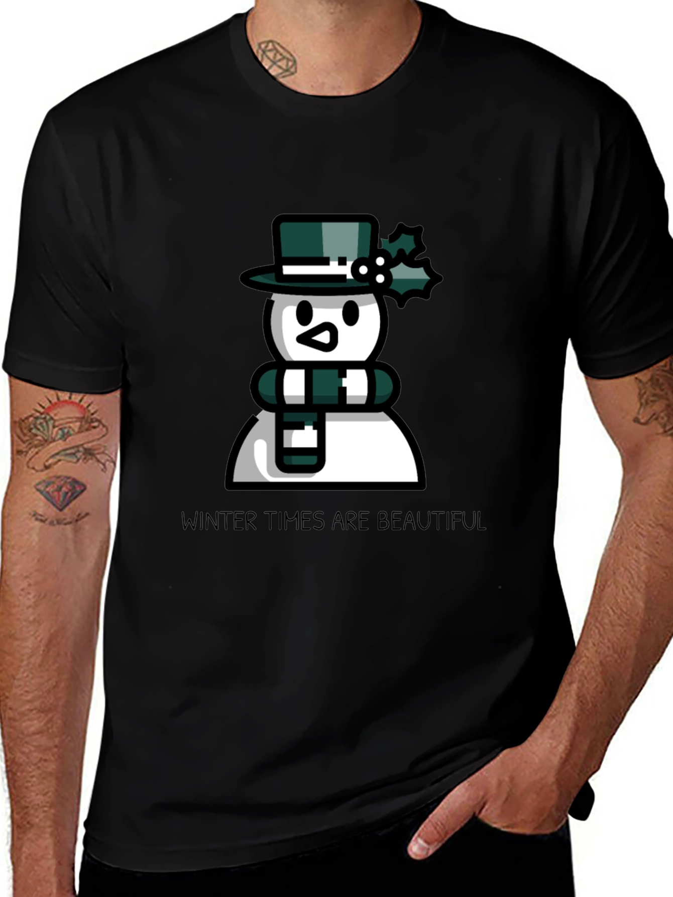 Variant 22 of Winter Times are Beautiful Black T-Shirt