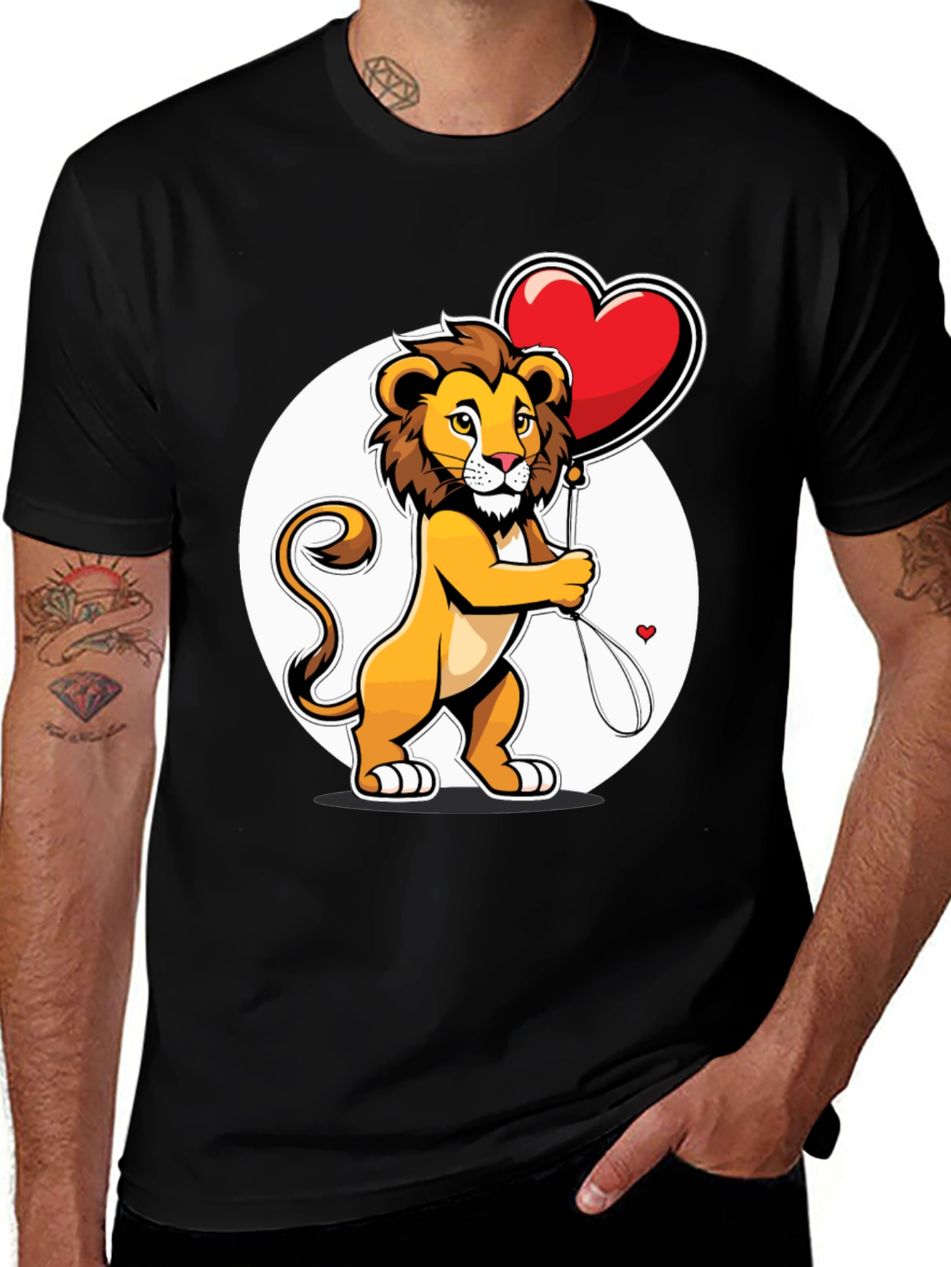 Variant 9 of Lion Love Heart Balloon Graphic Tee