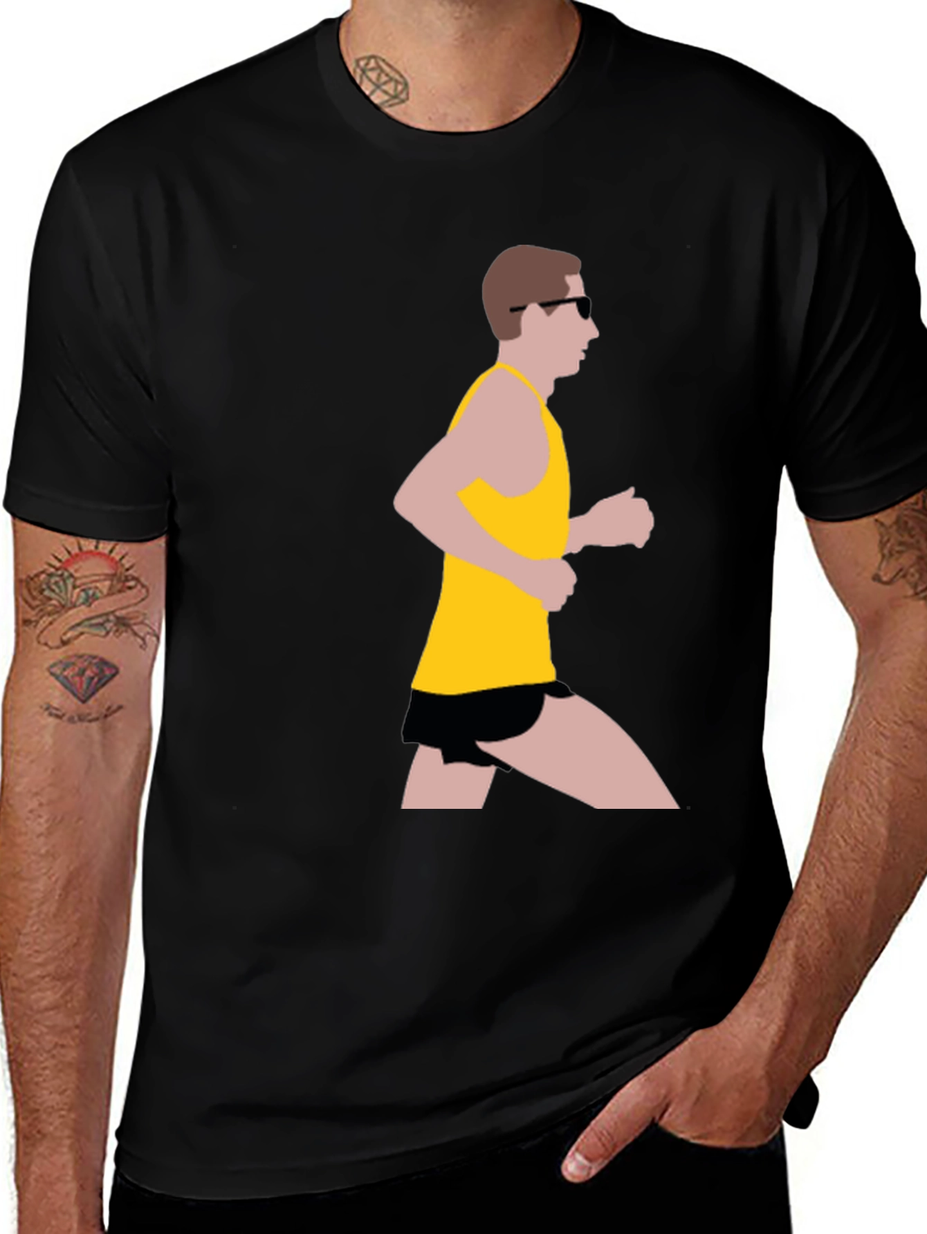 Variant 2 of Runner Graphic Black T-Shirt