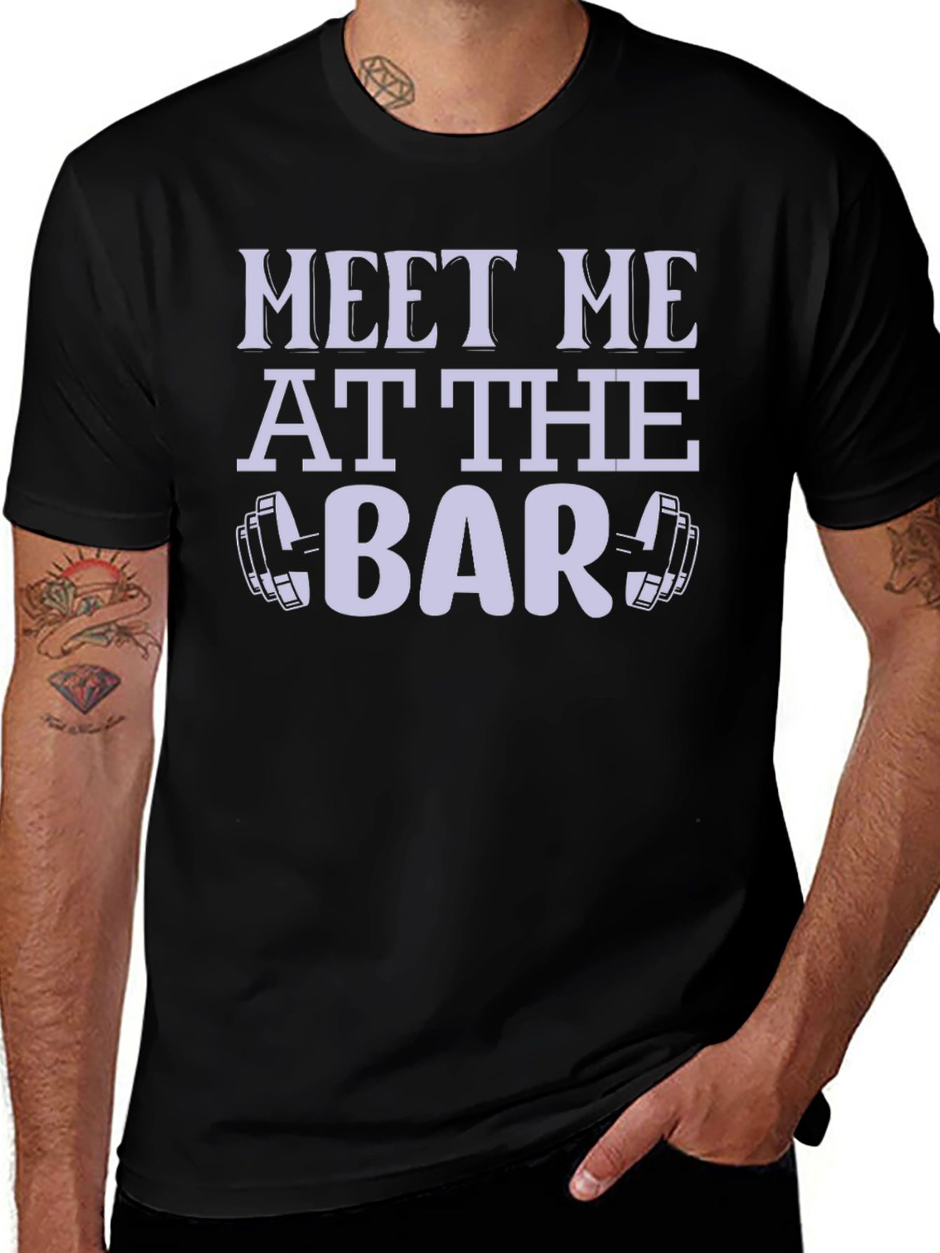Meet Me At The Bar T-Shirt Gym Workout Fitness Tee